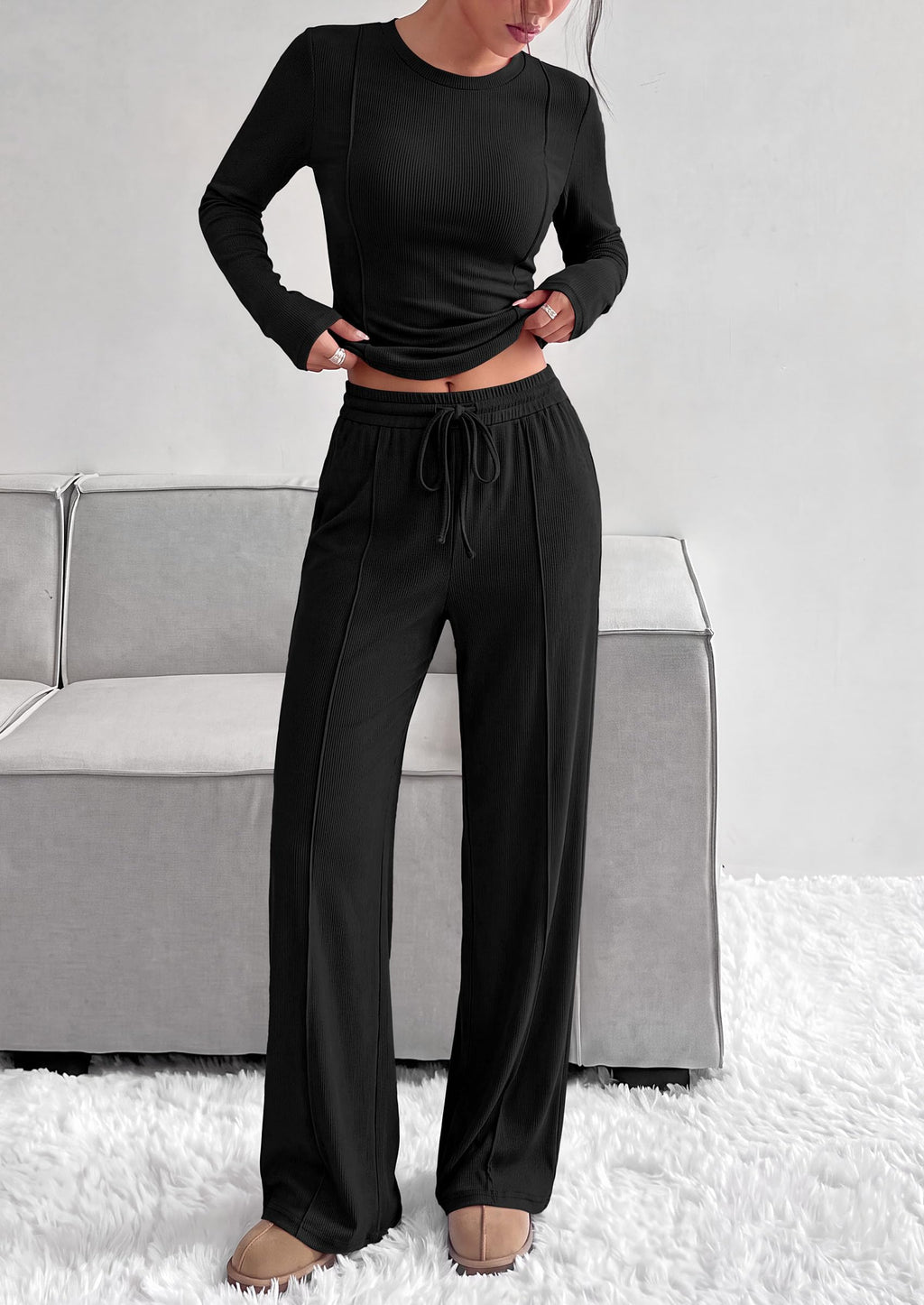 PRETTYGARDEN Womens 2 Piece Sets Long Sleeve Outfits