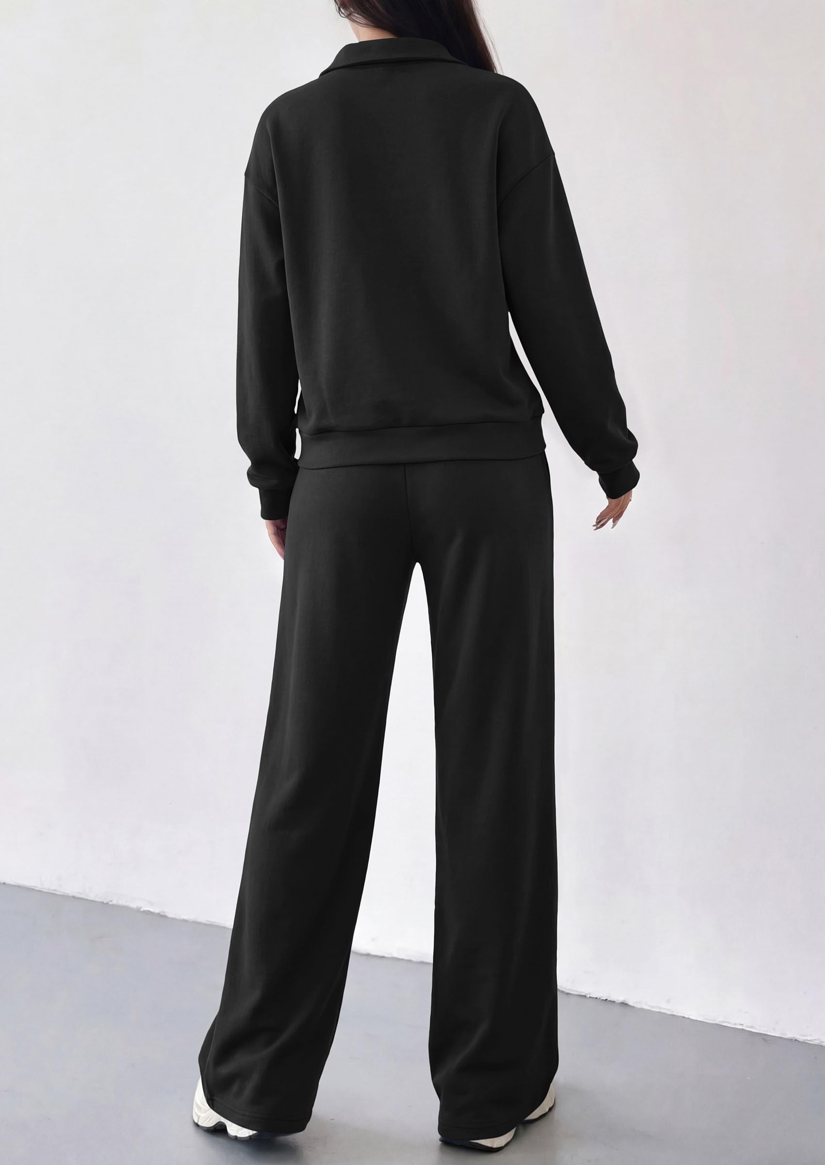 PRETTYGARDEN Women's Lounge Sets 2 Piece Outfits Sweatsuits | Half Zip Pullover Sweatshirts, Wide Leg Pants Pockets, Matching Workout Tracksuits, Airport Travel Resort Wear, Fall Clothes