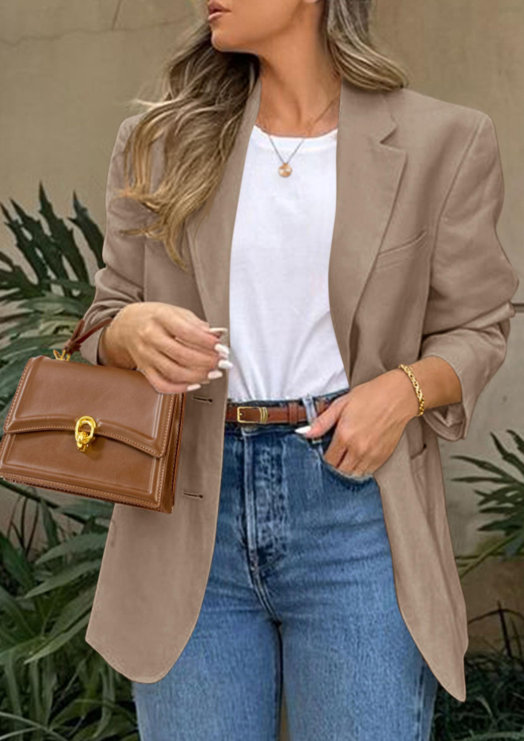 PRETTYGARDEN Blazers for Women Business Casual Long Sleeve Lapel Open Front Suit Jacket Work Blazer with Pockets