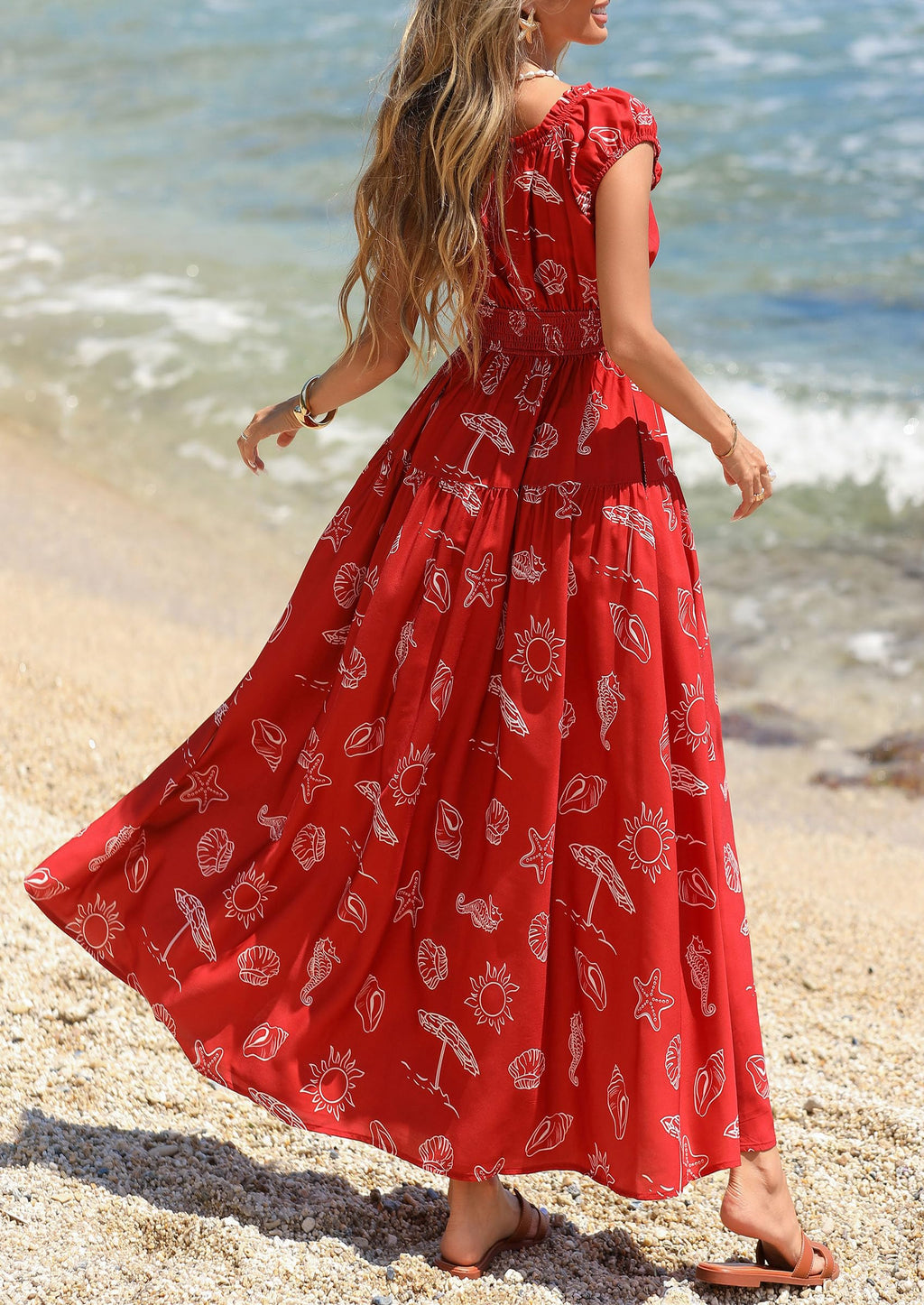 PRETTYGARDEN Boho Maxi Dresses for Women  Summer Floral Wedding Guest Dress Resort Wear Spring Long Flowy Beach Sundress