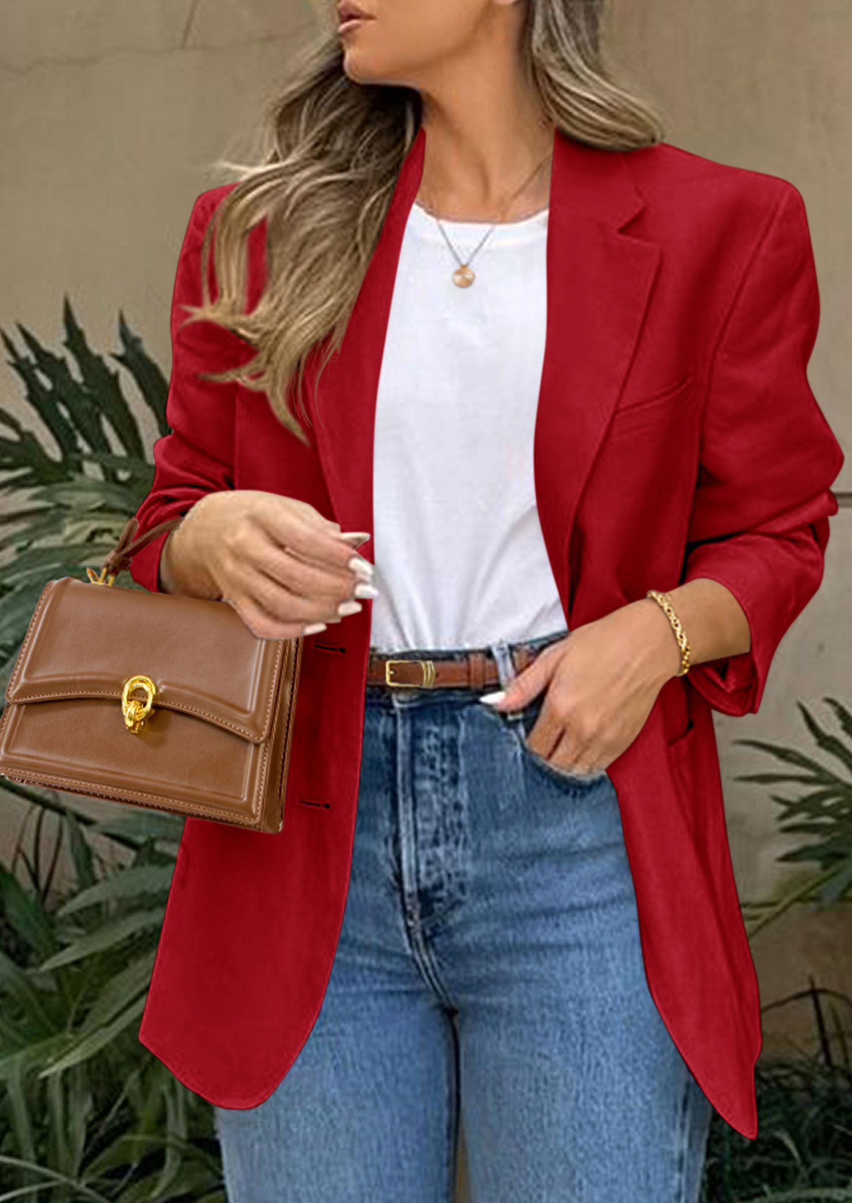 PRETTYGARDEN Blazers for Women Business Casual Long Sleeve Lapel Open Front Suit Jacket Work Blazer with Pockets