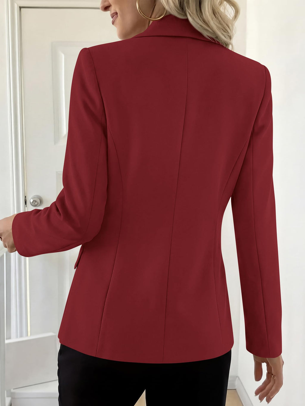BTFBM Blazers for Women Business Casual Outfits Work Fall Clothes Breasted Notch Lapel, Long Sleeve, Gold Button, Fitted, Open Front Suit Jackets, Pockets, Dressy Professional Office Blazer