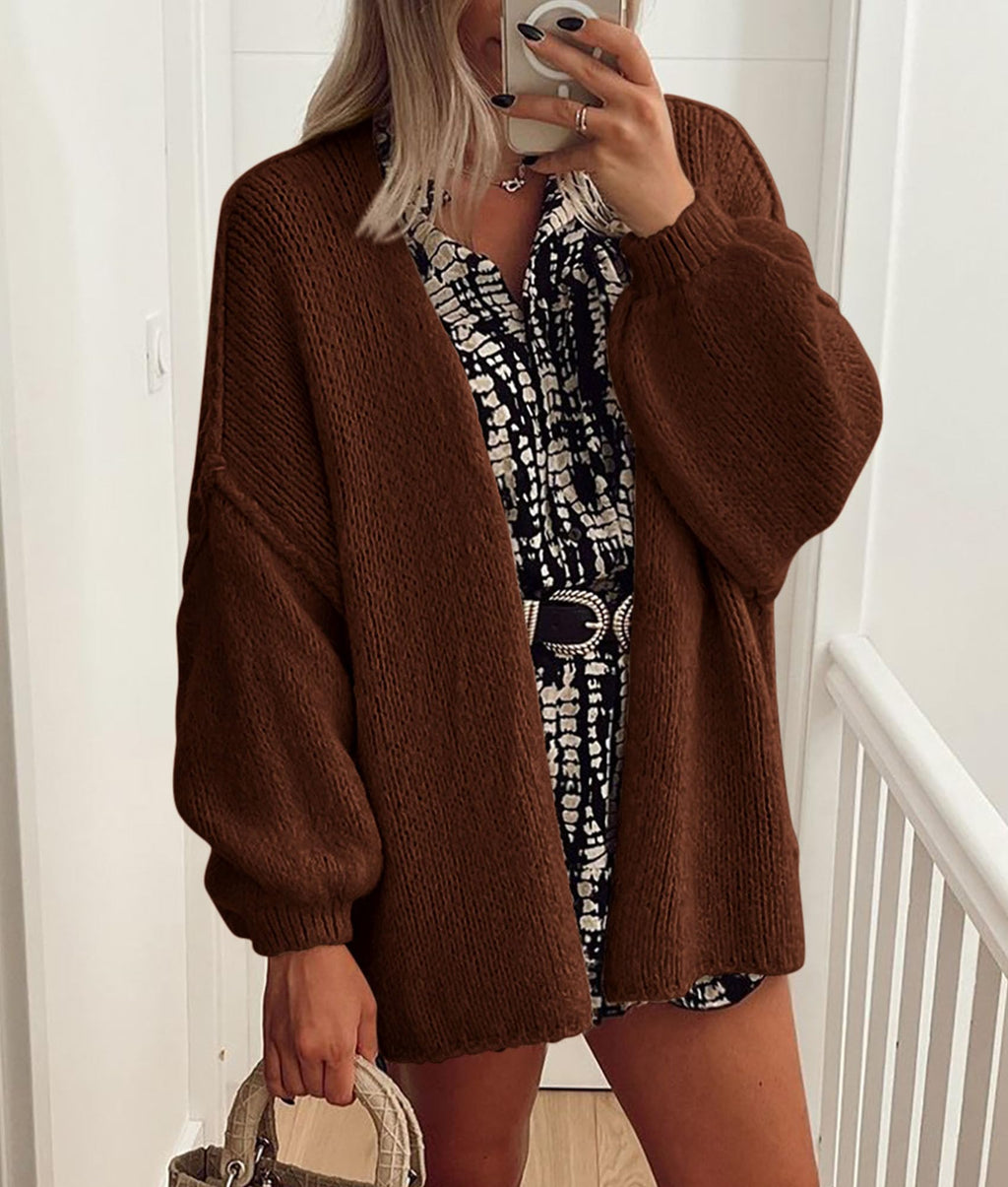PRETTYGARDEN Womens Oversized Cardigan Sweaters Fall Long Lantern Sleeve Knit Open Front Lightweight Sweater