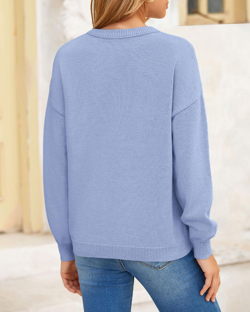 BTFBM Pullover Sweaters for Women Fall Crewneck Slouchy Long Sleeve Sweater Loose Casual Knit Tops Winter Clothes