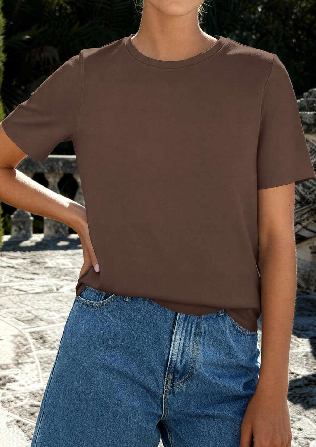 PRETTYGARDEN Womens Summer Tops Casual Basic Crewneck Short Sleeve Shirts Spring Fashion Clothing Going Out Outfits