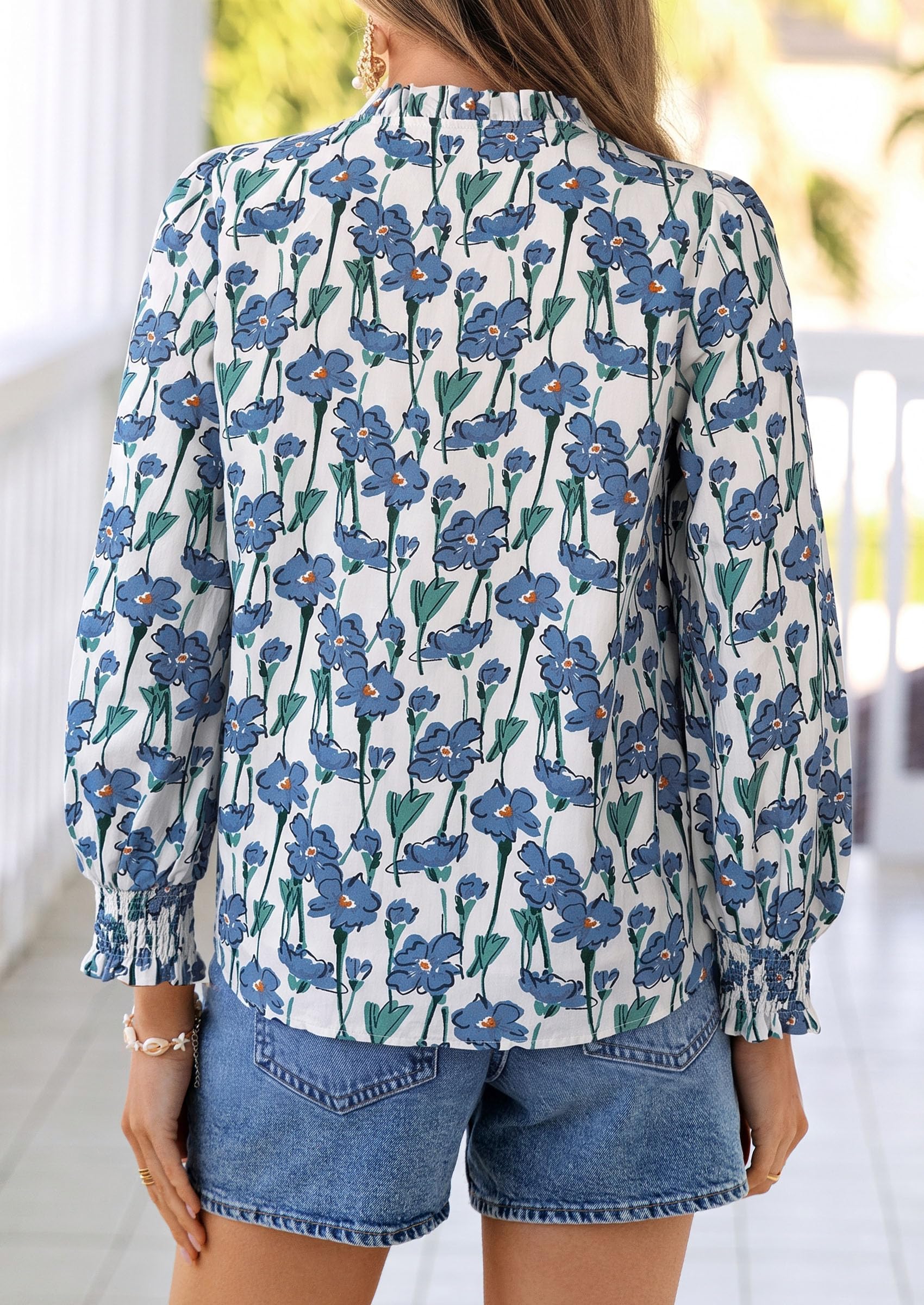 PRETTYGARDEN Women's Boho Floral Blouses Dressy Casual