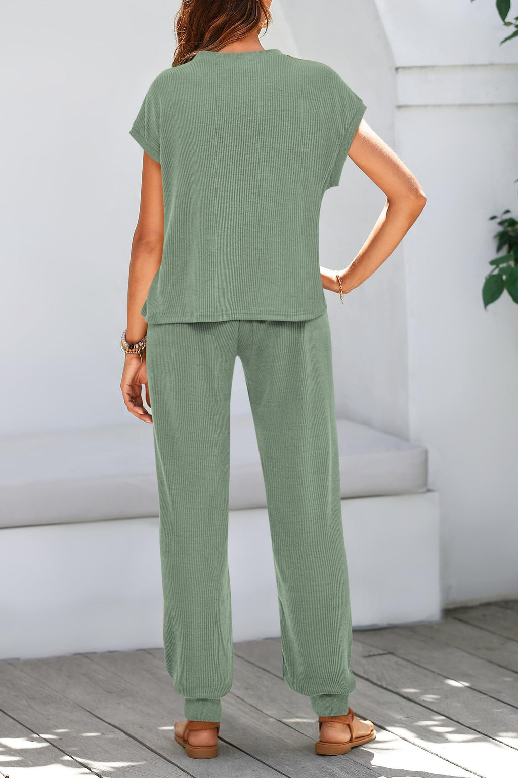 BTFBM Women's Two Piece Tracksuit Outfits Summer Short Sleeve Tops Long Pants Jogger Lounge Matching Sets Sweatsuit