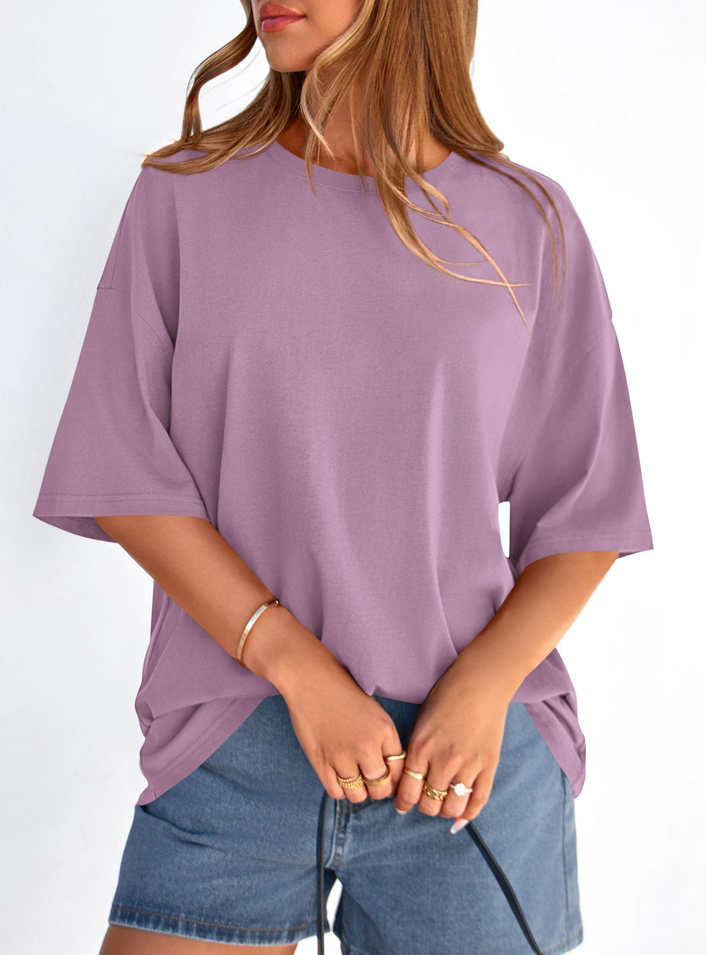 PRETTYGARDEN Women's Spring Going Out Tops Casual Short Sleeve Crewneck Loose Fit Basic Cute Tee Shirts Summer Outfits