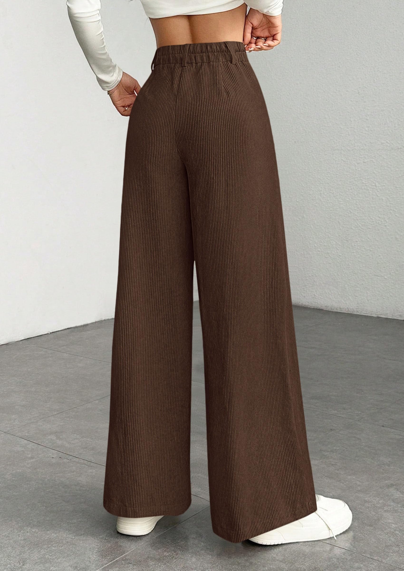 PRETTYGARDEN Women's High Waisted Corduroy Pants Casual