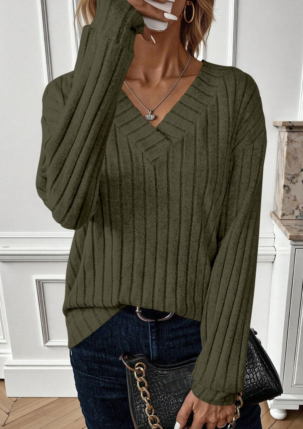 PRETTYGARDEN Women's Long Sleeve Henley Shirts Fall Casual Ribbed Tunic Tops Lightweight Sweaters Fashion Clothing