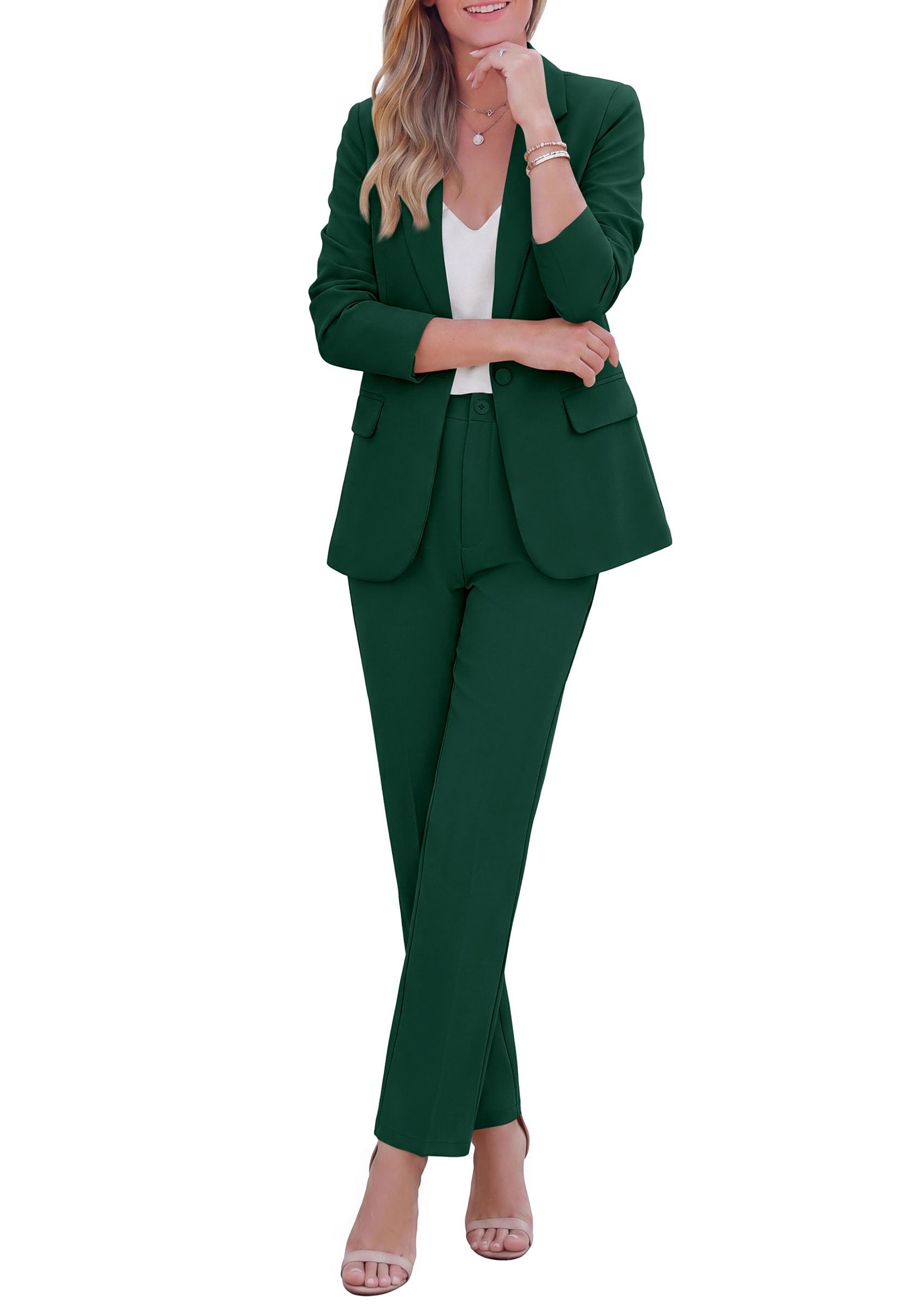 PRETTYGARDEN Two Piece Sets for Women Dressy Pant Suits