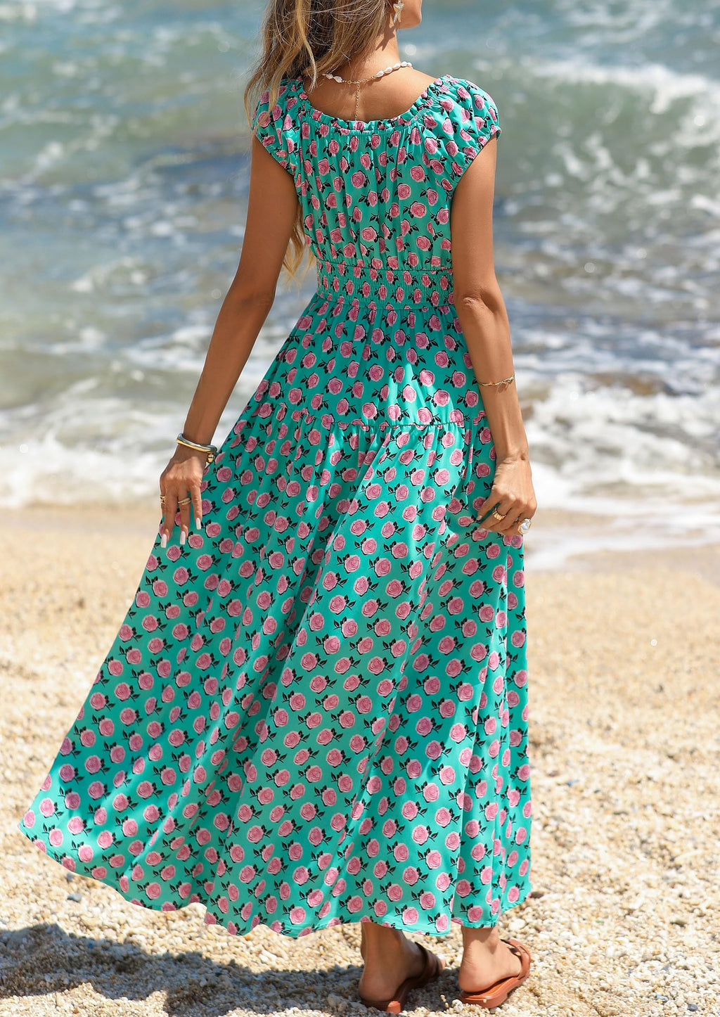 PRETTYGARDEN Boho Maxi Dresses for Women  Summer Floral Wedding Guest Dress Resort Wear Spring Long Flowy Beach Sundress
