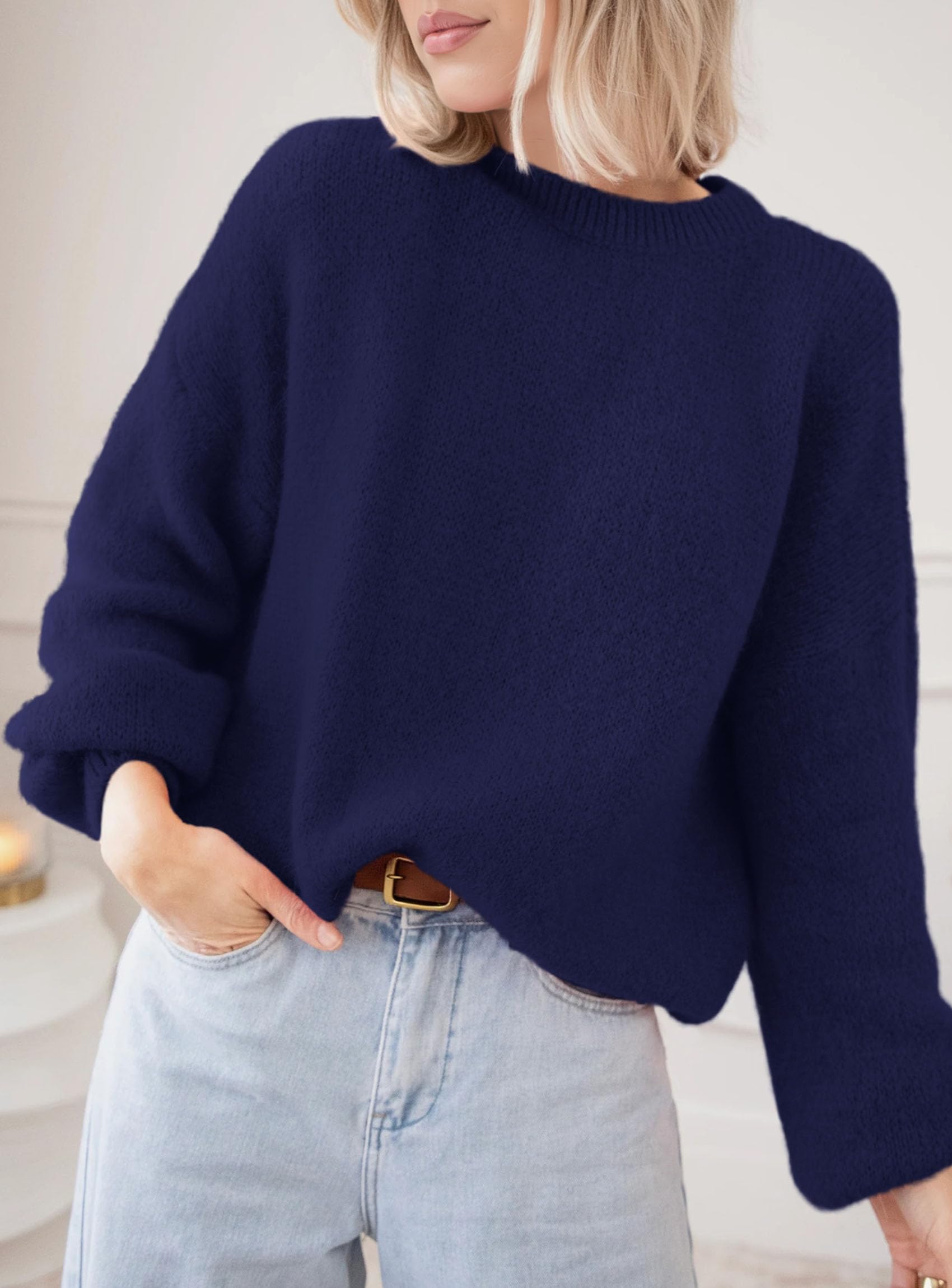 PRETTYGARDEN Women's Fall Oversized Sweaters Dressy Casual Long Sleeve Chunky Knit Winter Pullover Tops 2026 Holiday Outfits