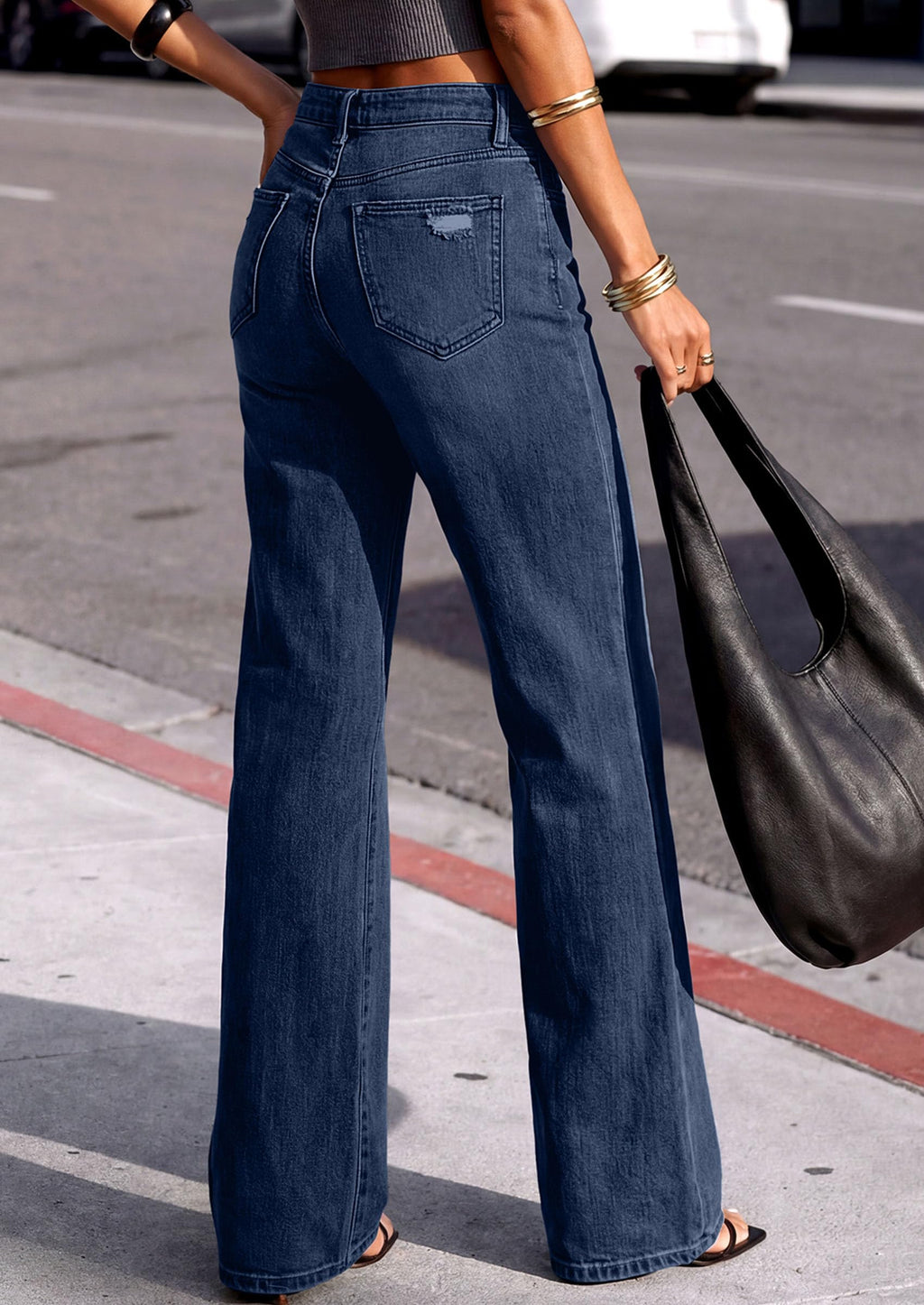 PRETTYGARDEN Women's Wide Leg Jeans High Waisted Denim Pants | Stretchy Flare Jeans, Comfy Soft, Basic-5-Pocket, Trendy Bottoms, Casual Office Wear, Going Out Outfits, Fashion Clothing