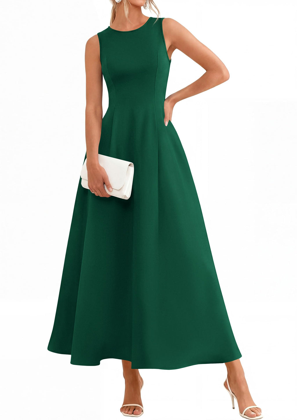 PRETTYGARDEN Women's Maxi Dress Summer Wedding Guest Spring A Line Long Tank Flowy Modest Sleeveless Cocktail Dresses