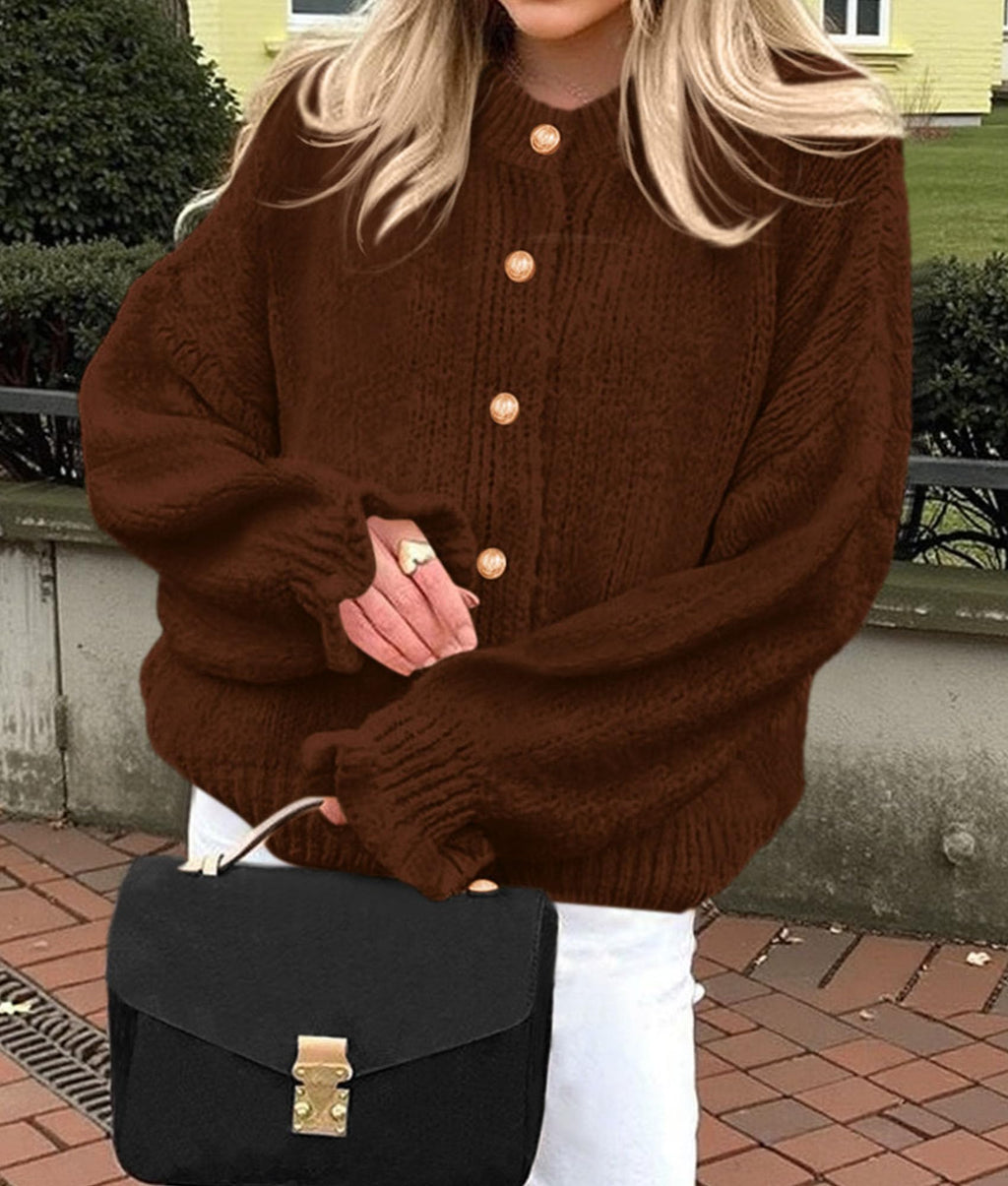 PRETTYGARDEN Womens Cropped Cardigans Trendy Ruffle Open Front Chunky Knit Sweater Oversized Button Down Fall Clothes