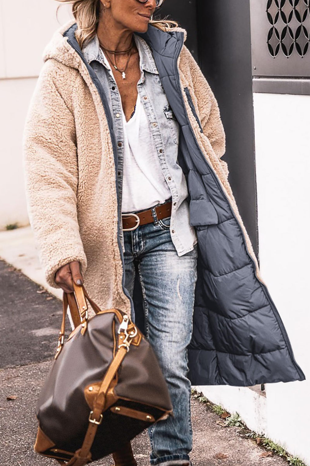 PRETTYGARDEN Women's Winter Fashion Clothes Oversized Shearling Fleece Long Coats Jackets