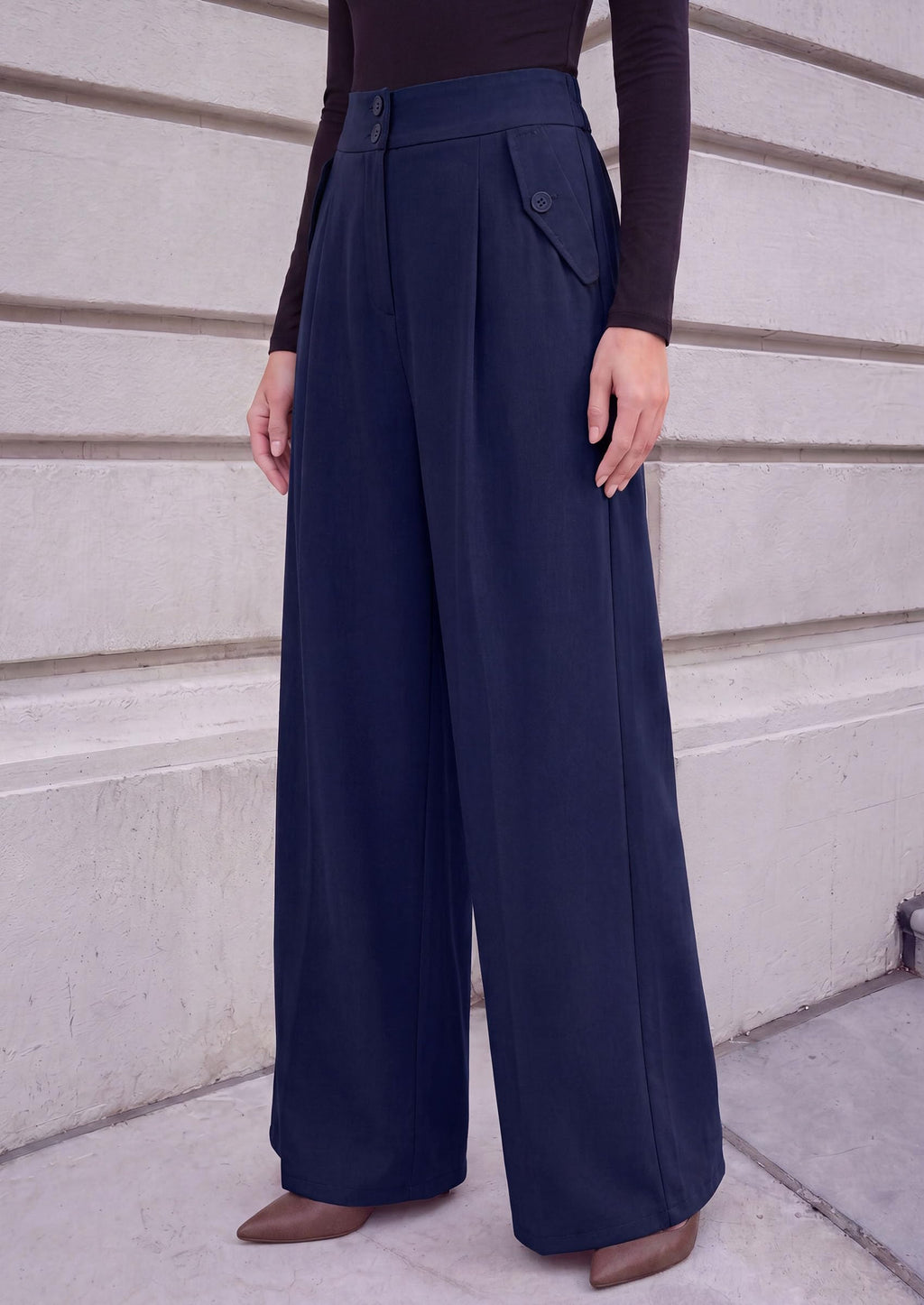 PRETTYGARDEN Women's Wide Leg Work Dress Pants Trousers | Palazzo Pant with Pockets, Lightweight Flowy, High Elastic Waistband, Office Wear, Business Casual Outfits, Fashion Clothing