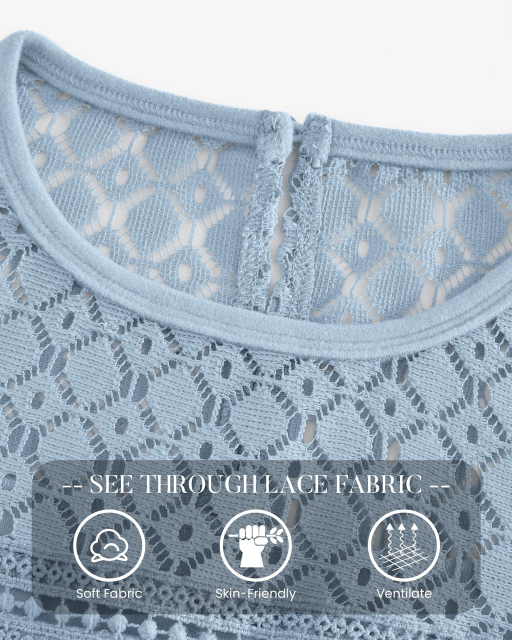 FreshPretty Lace Long Sleeve Shirts Womens Tops Dressy Casual Knit Boho Lightweight Blouses Winter Clothing Fall Fashion