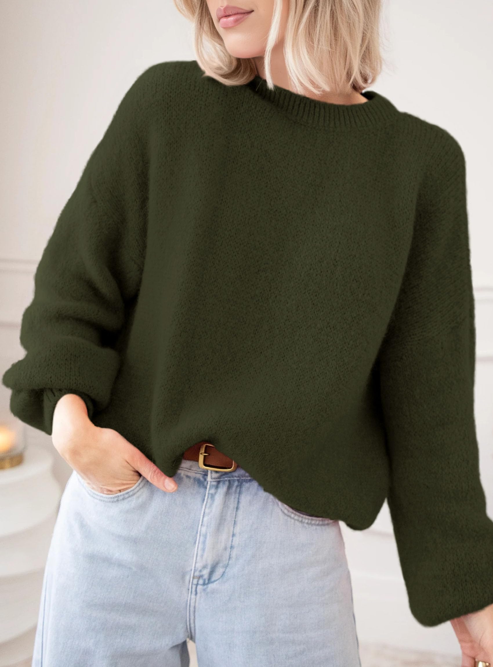 PRETTYGARDEN Women's Fall Oversized Sweaters Dressy Casual Long Sleeve Chunky Knit Winter Pullover Tops 2026 Holiday Outfits
