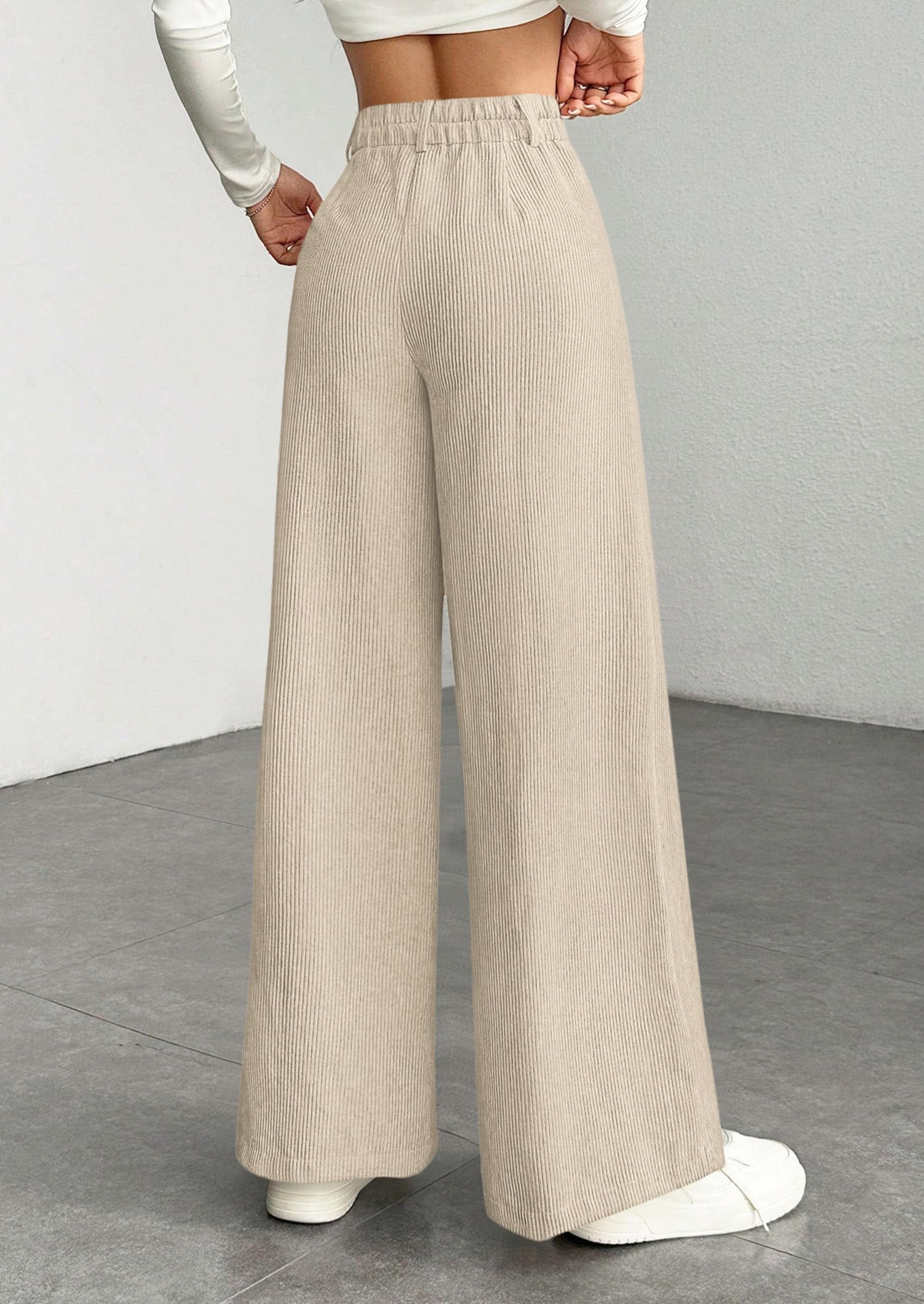 PRETTYGARDEN Women's High Waisted Corduroy Pants Casual