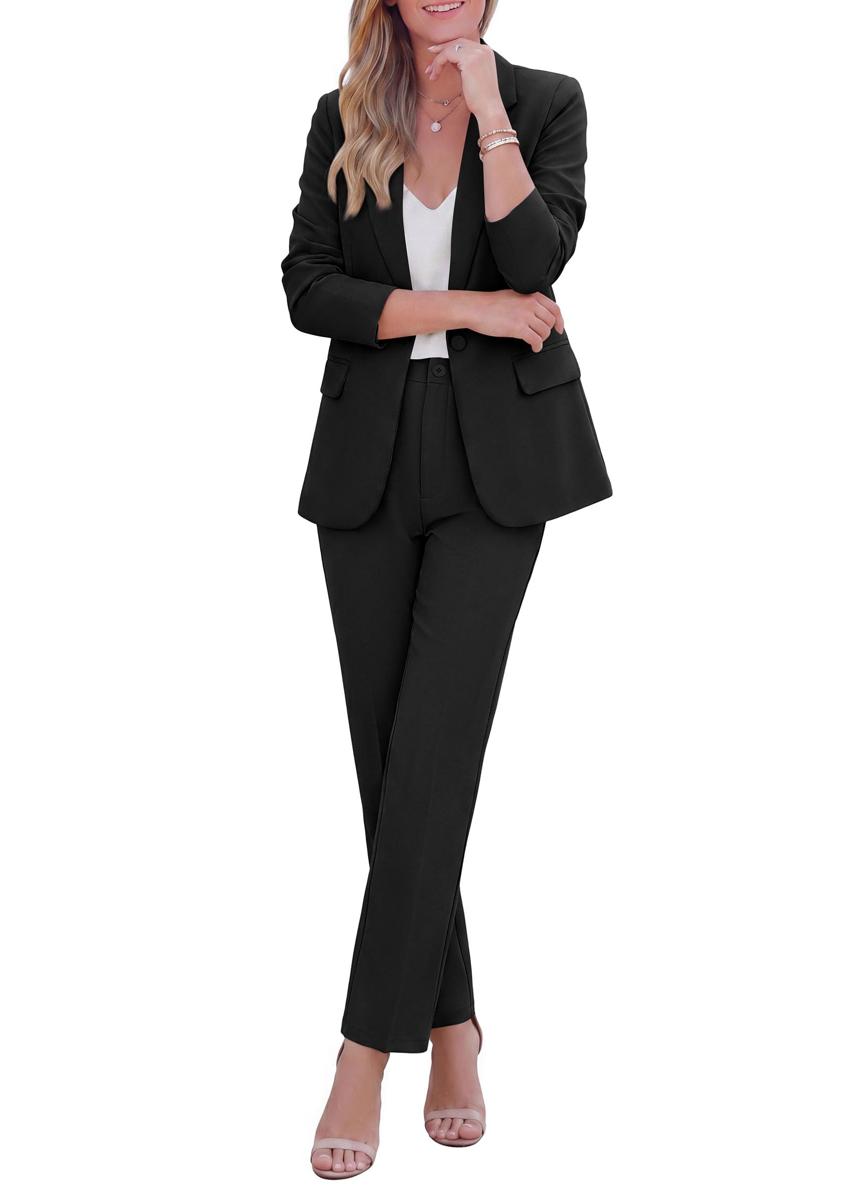 PRETTYGARDEN Two Piece Sets for Women Dressy Pant Suits