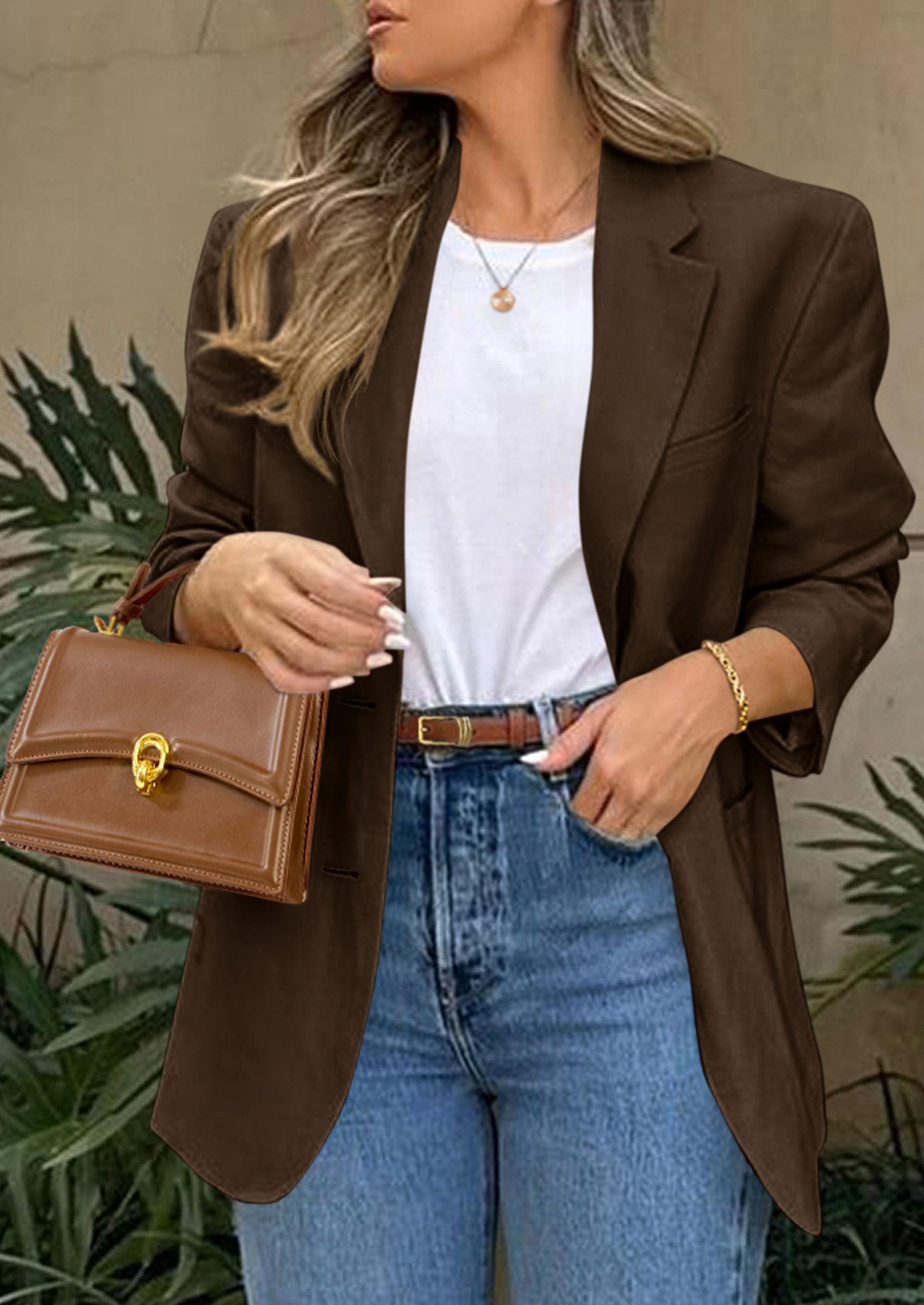 PRETTYGARDEN Blazers for Women Business Casual Long Sleeve Lapel Open Front Suit Jacket Work Blazer with Pockets