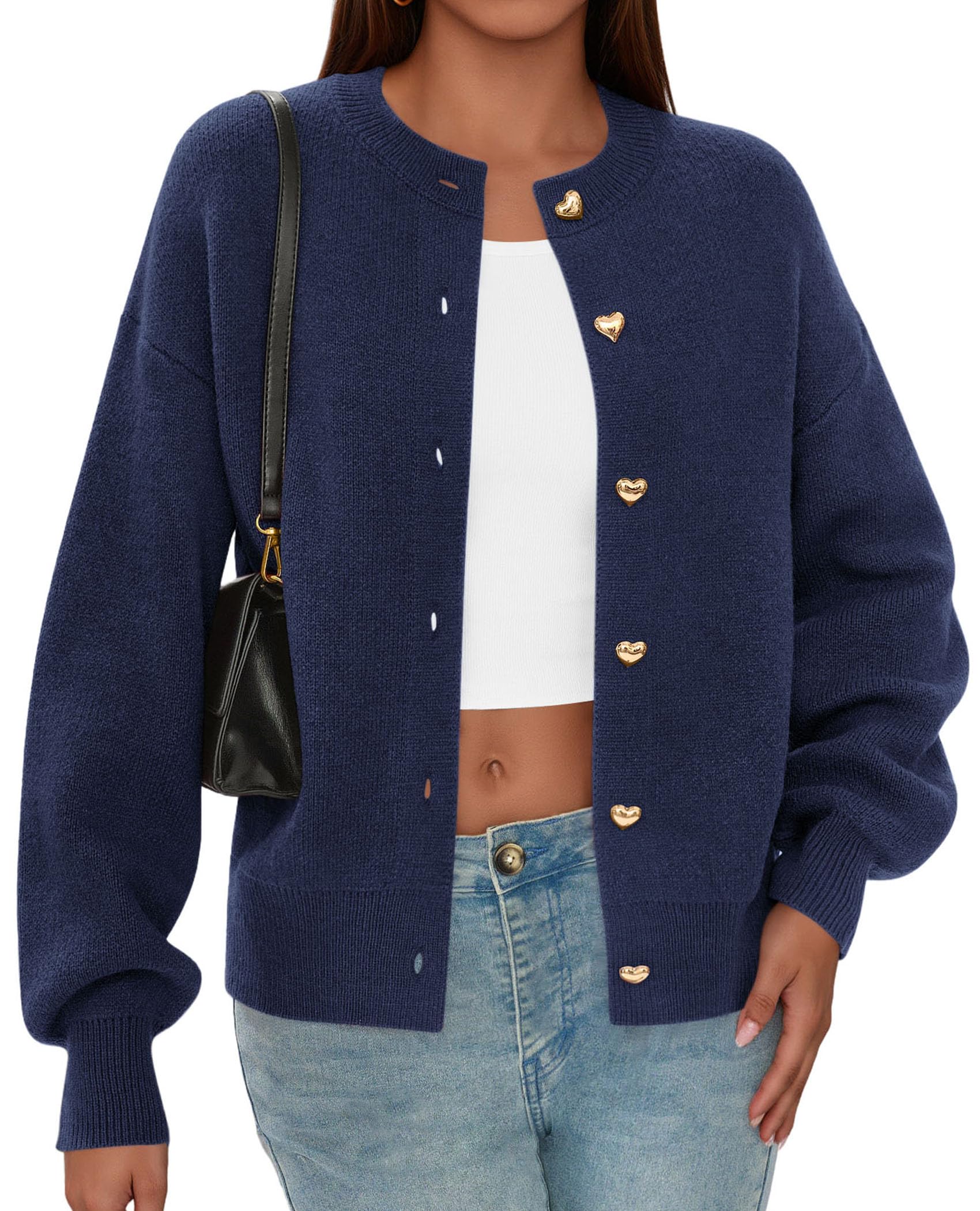 PRETTYGARDEN Cardigan for Women Fall Fashion Long Sleeve Trendy Button Down Work Office Sweaters Cute Winter Jacket