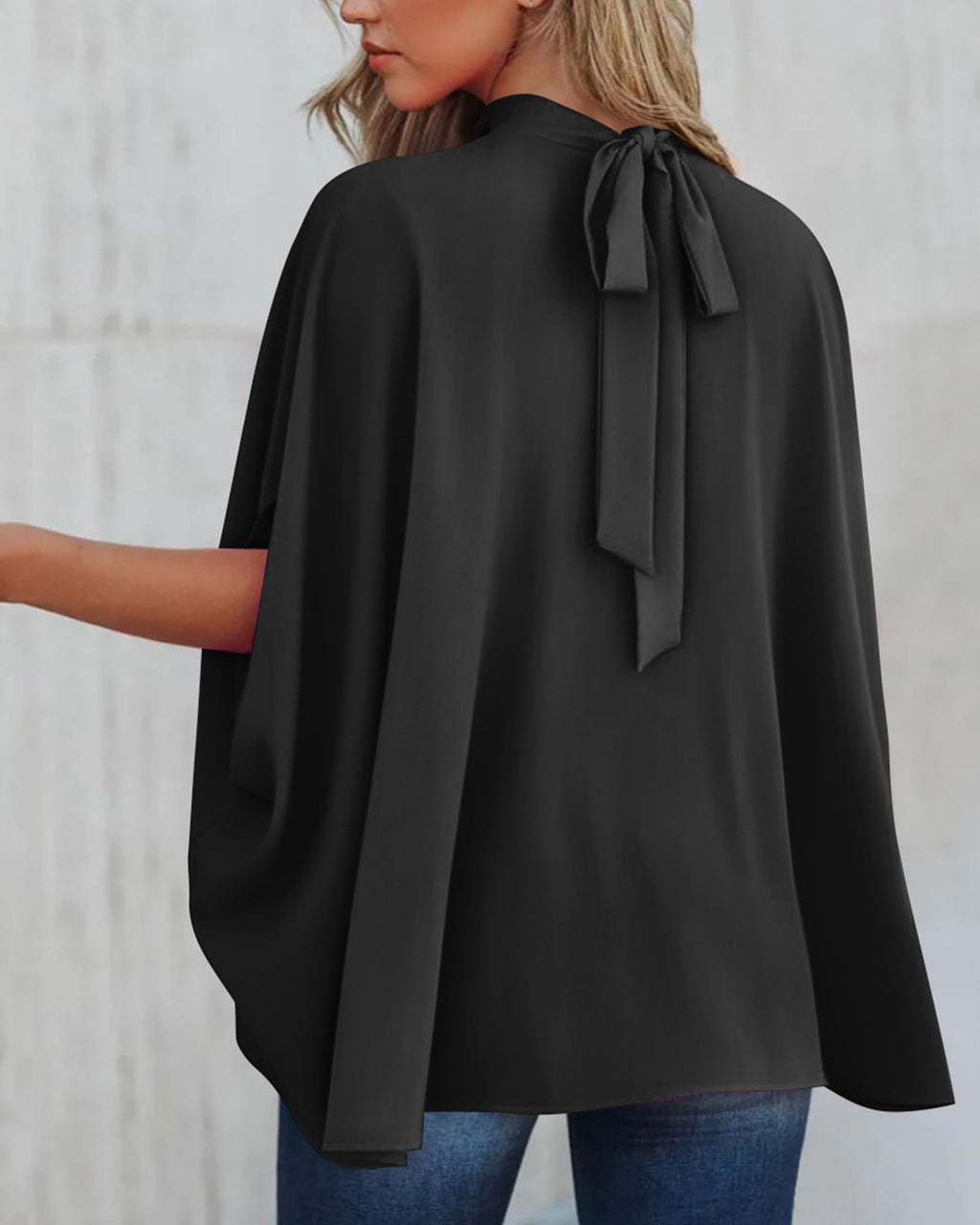 FreshPretty Womens Summer Tops Fall Mock Neck Batwing Sleeve Shirts Loose High Low Hem Oversized Dressy Casual Blouses