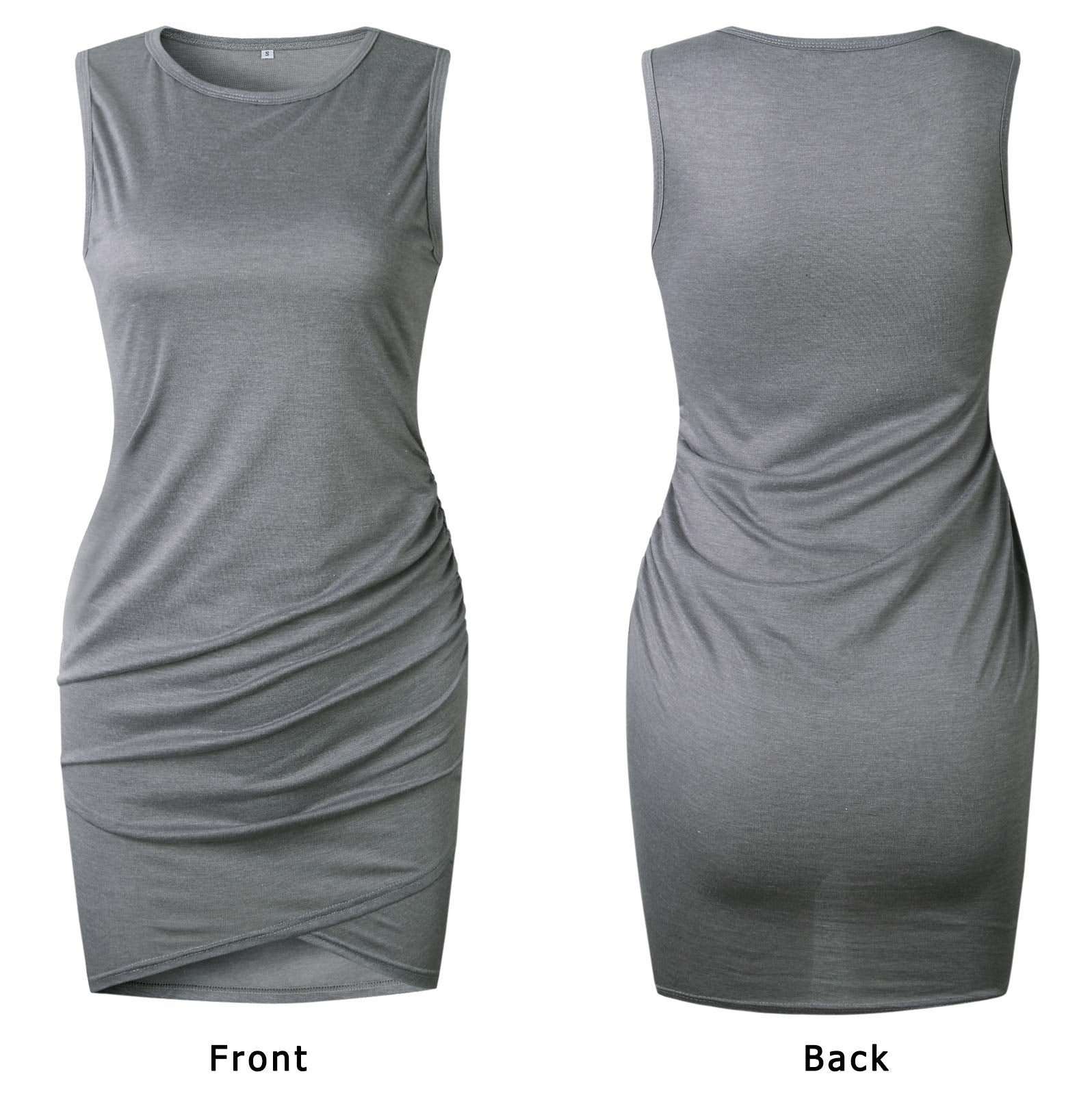 FreshPretty Women Summer Dresses Sleeveless Tank Ruched Bodycon Sundresses for Women Party Beach Mini Casual Spring Dress