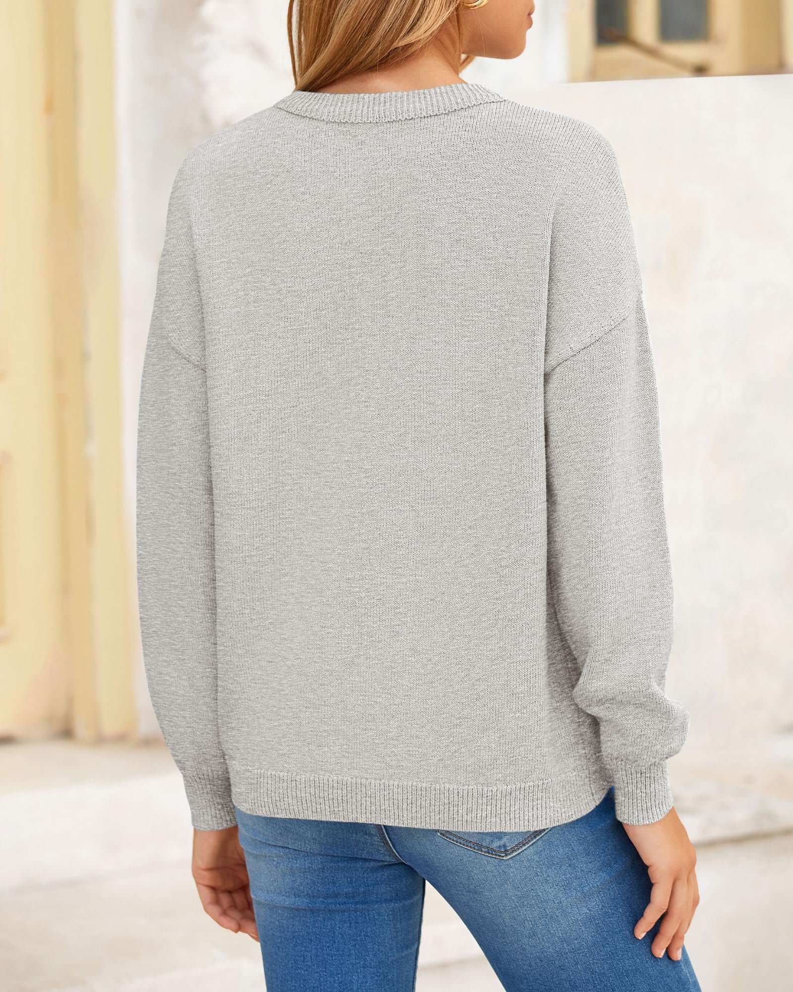 BTFBM Pullover Sweaters for Women Fall Crewneck Slouchy Long Sleeve Sweater Loose Casual Knit Tops Winter Clothes