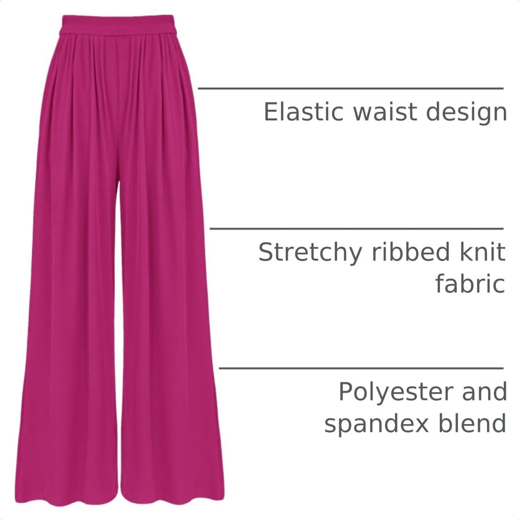 BTFBM Palazzo Pants for Women Spring Summer Clothes Pockets High Waist Casual Knit Flowy Wide Leg Trousers