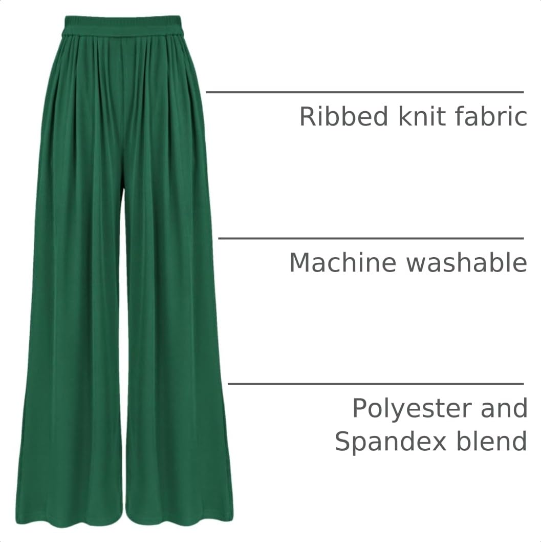 BTFBM Palazzo Pants for Women Spring Summer Clothes Pockets High Waist Casual Knit Flowy Wide Leg Trousers