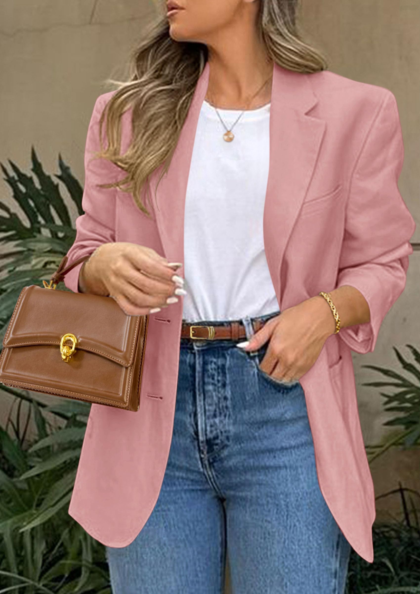 PRETTYGARDEN Blazers for Women Business Casual Long Sleeve Lapel Open Front Suit Jacket Work Blazer with Pockets