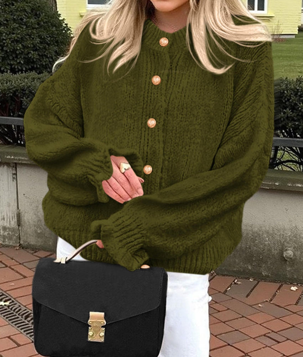 PRETTYGARDEN Womens Cropped Cardigans Trendy Ruffle Open Front Chunky Knit Sweater Oversized Button Down Fall Clothes