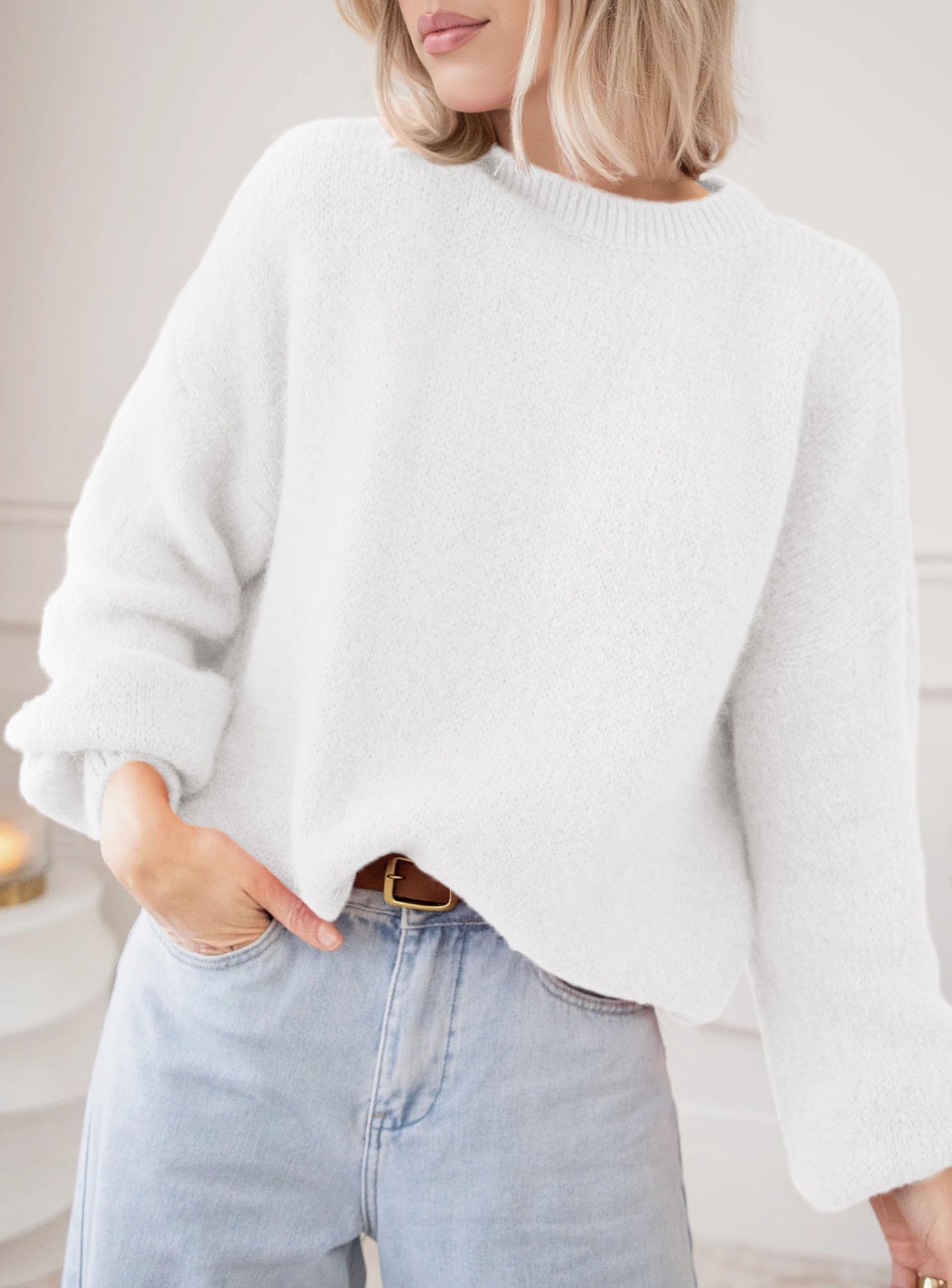 PRETTYGARDEN Women's Fall Oversized Sweaters Dressy Casual Long Sleeve Chunky Knit Winter Pullover Tops 2026 Holiday Outfits
