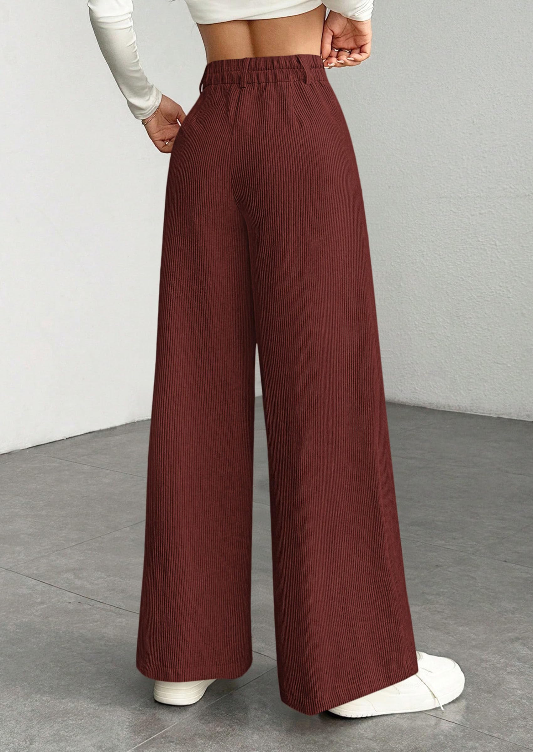 PRETTYGARDEN Women's High Waisted Corduroy Pants Casual