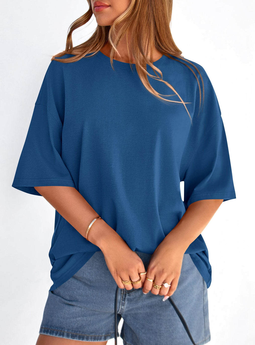 PRETTYGARDEN Women's Spring Going Out Tops Casual Short Sleeve Crewneck Loose Fit Basic Cute Tee Shirts Summer Outfits