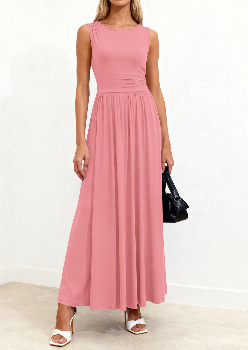 PRETTYGARDEN Summer Maxi Dresses for Women Sleeveless A Line Flowy Long Casual Sundress Wedding Guest Fashion Clothing