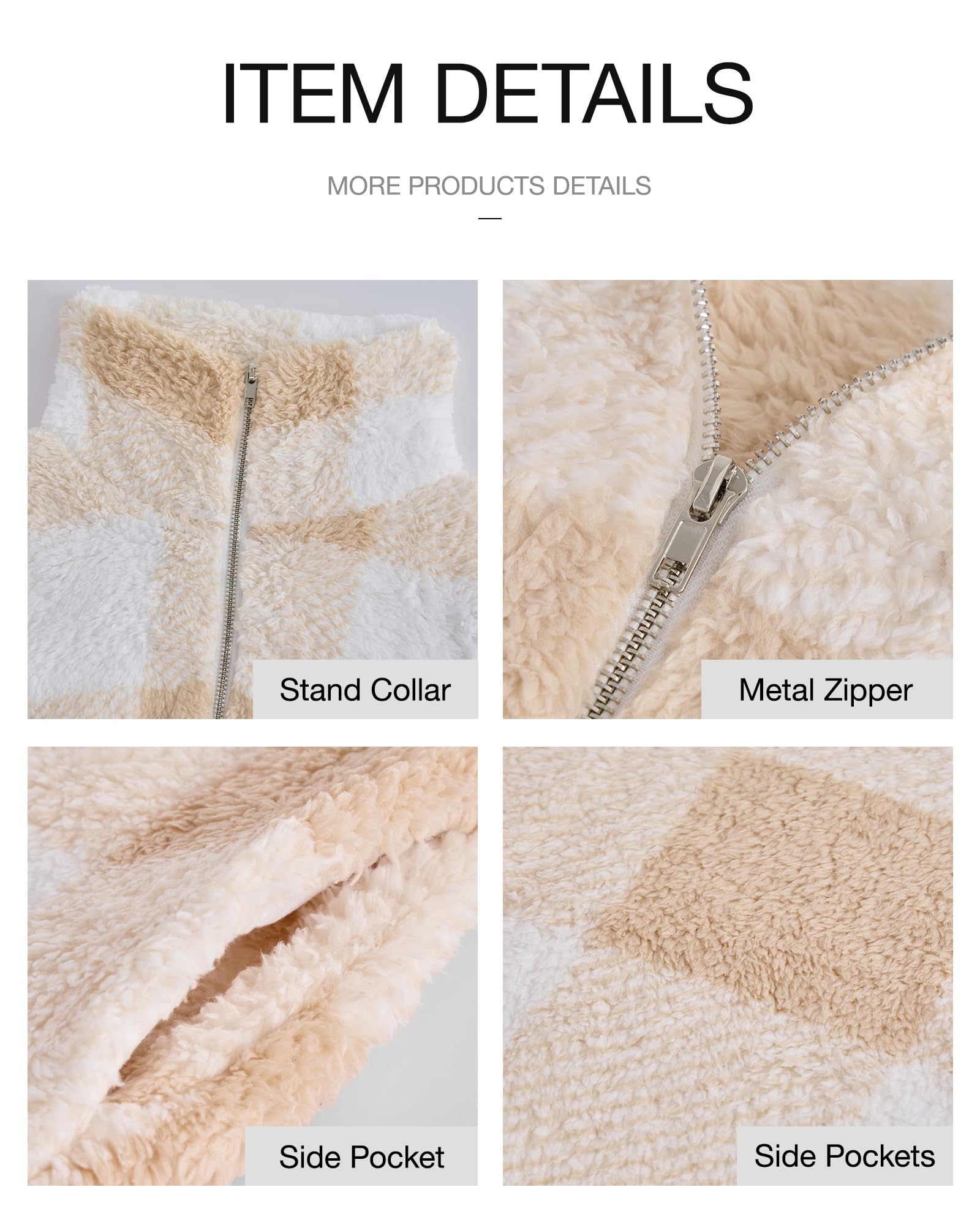 BTFBM Womens Sweatshirt Sherpa Quarter Zip Pullover Fall Winter Long Sleeve Fleece Sweaters Hoodies Sweatshirts Clothes