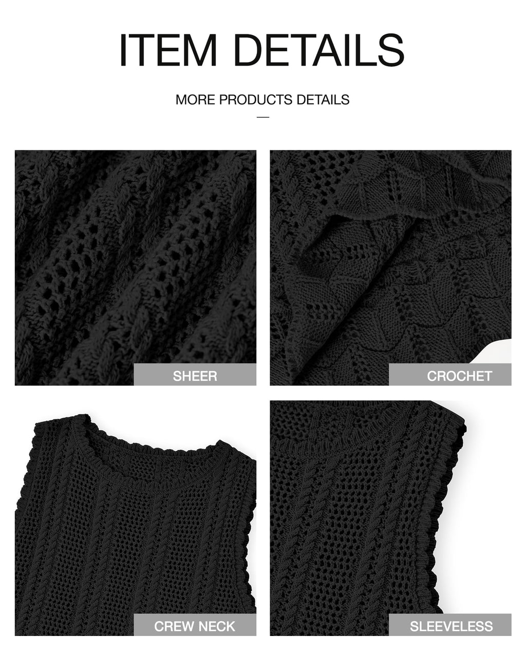 FreshPretty Crochet Tank Top Vacation Outfits for Women Sweater Vest Beach Cover Ups Spring Summer Sleeveless Cruise Resort Wear