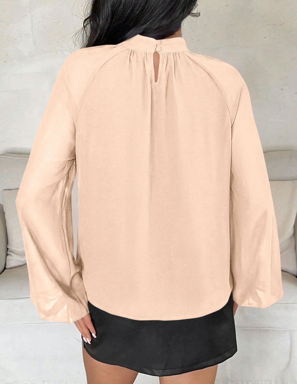 PRETTYGARDEN Chiffon Blouses for Women Dressy Casual Mock Neck Tops