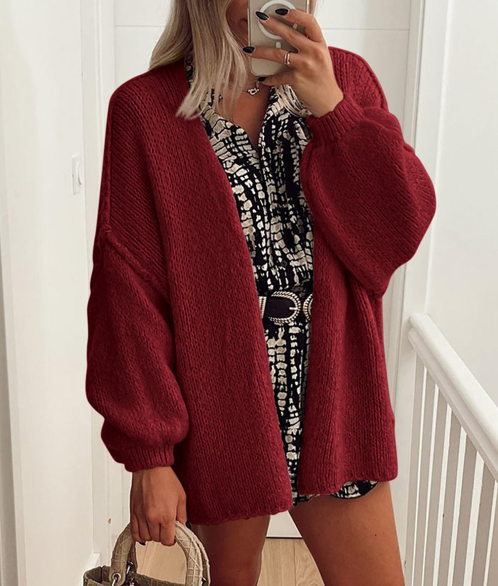 PRETTYGARDEN Womens Oversized Cardigan Sweaters Fall Long Lantern Sleeve Knit Open Front Lightweight Sweater