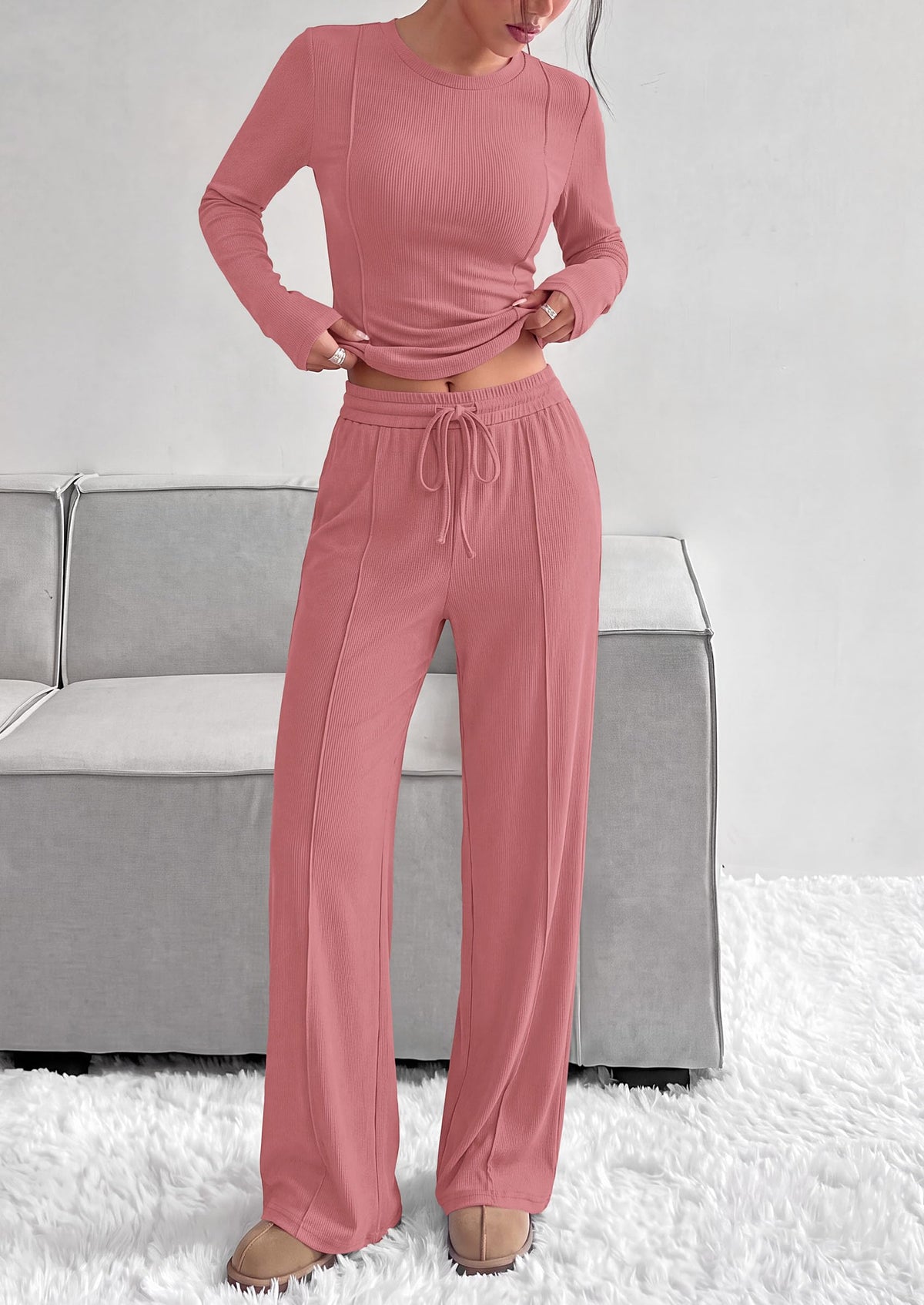 PRETTYGARDEN Womens 2 Piece Sets Long Sleeve Outfits