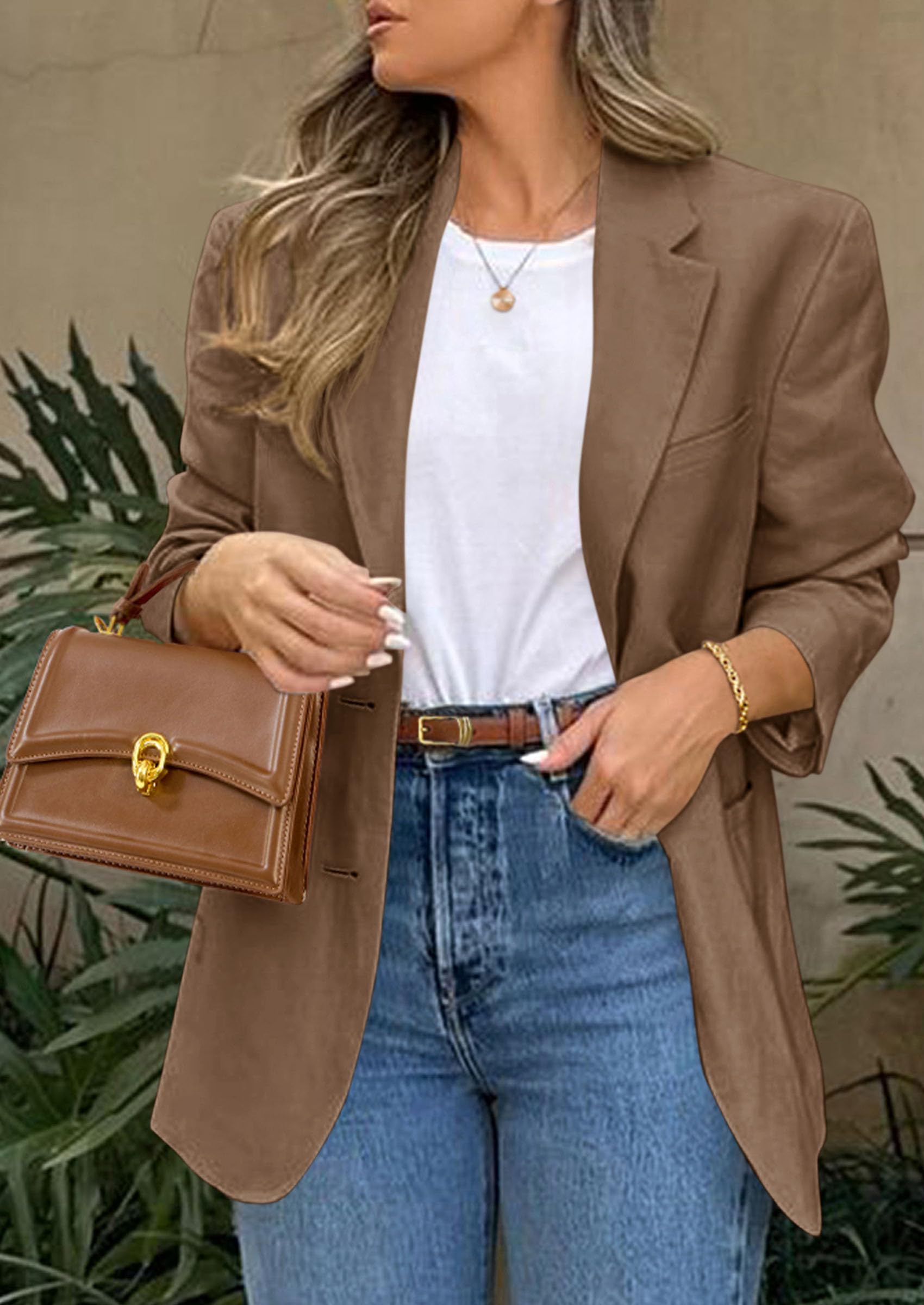 PRETTYGARDEN Blazers for Women Business Casual Long Sleeve Lapel Open Front Suit Jacket Work Blazer with Pockets