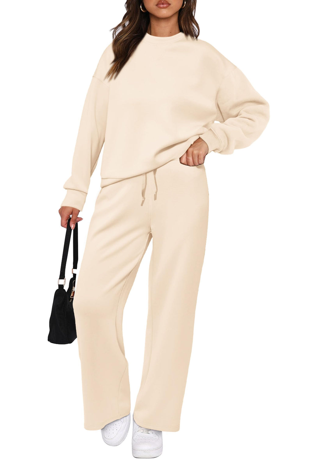 PRETTYGARDEN Womens 2 Piece Outfits Fall Long Sleeve Sweatshirt Wide Leg Pants Lounge Sets Winter Sweatsuits Tracksuit