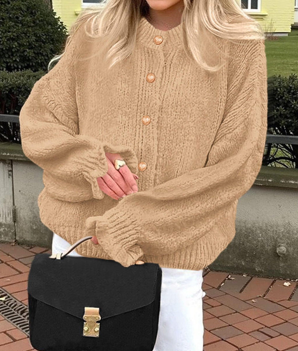 PRETTYGARDEN Womens Cropped Cardigans Trendy Ruffle Open Front Chunky Knit Sweater Oversized Button Down Fall Clothes