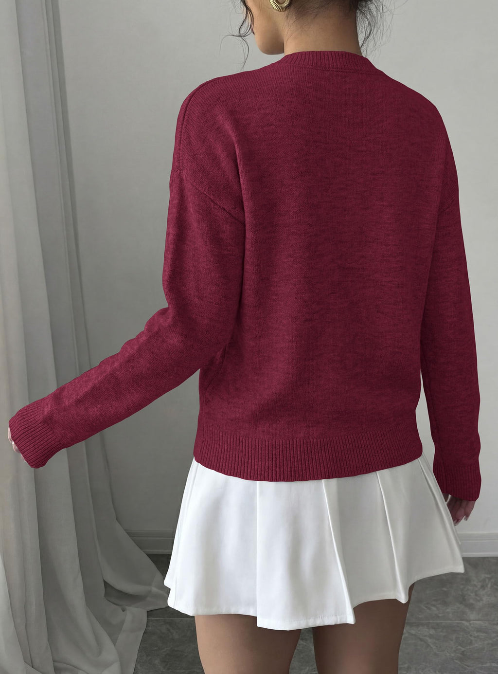 PRETTYGARDEN Women Fall Sweaters Trendy Floral Knit Pullover | Flower Embroidered Tops, Crew Neck, Soft Long Sleeve Shirts, Cozy Winter Layering Clothes for Casual Outing, Holiday Party