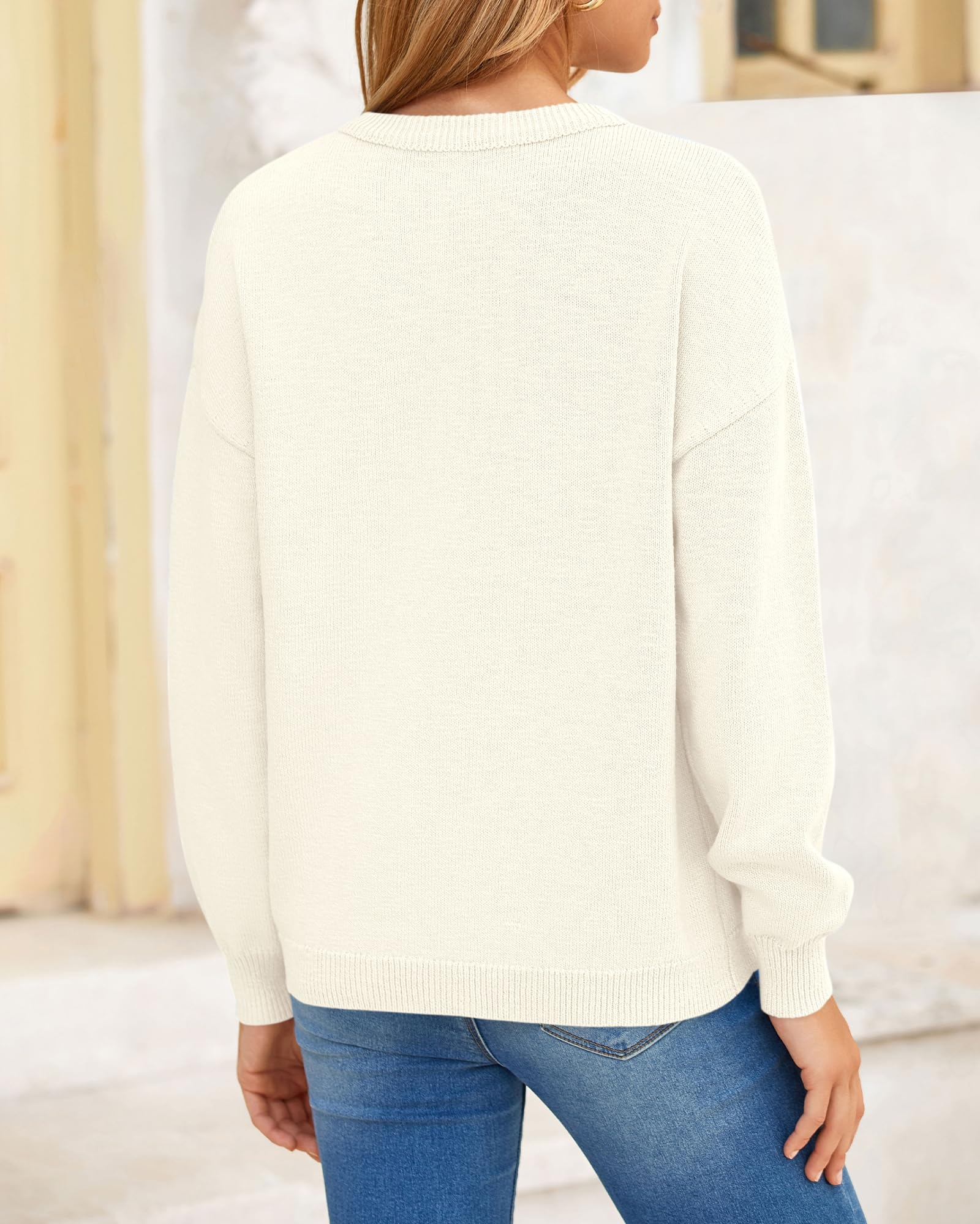 BTFBM Pullover Sweaters for Women Fall Crewneck Slouchy Long Sleeve Sweater Loose Casual Knit Tops Winter Clothes