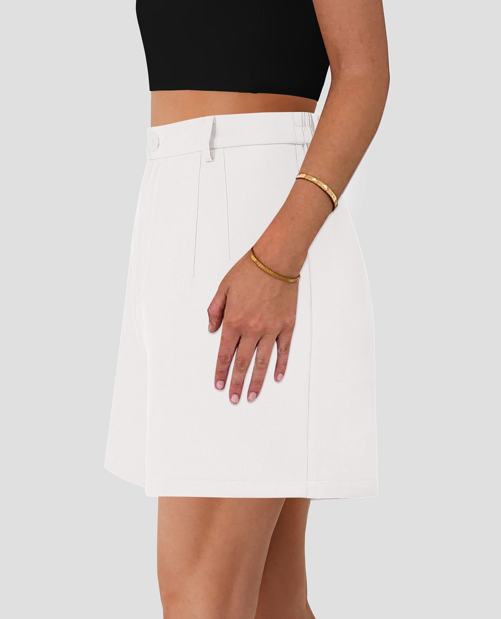 PRETTYGARDEN Shorts for Women Dressy Summer Elastic High Waisted Wide Leg Business Casual Work Shorts with Pockets